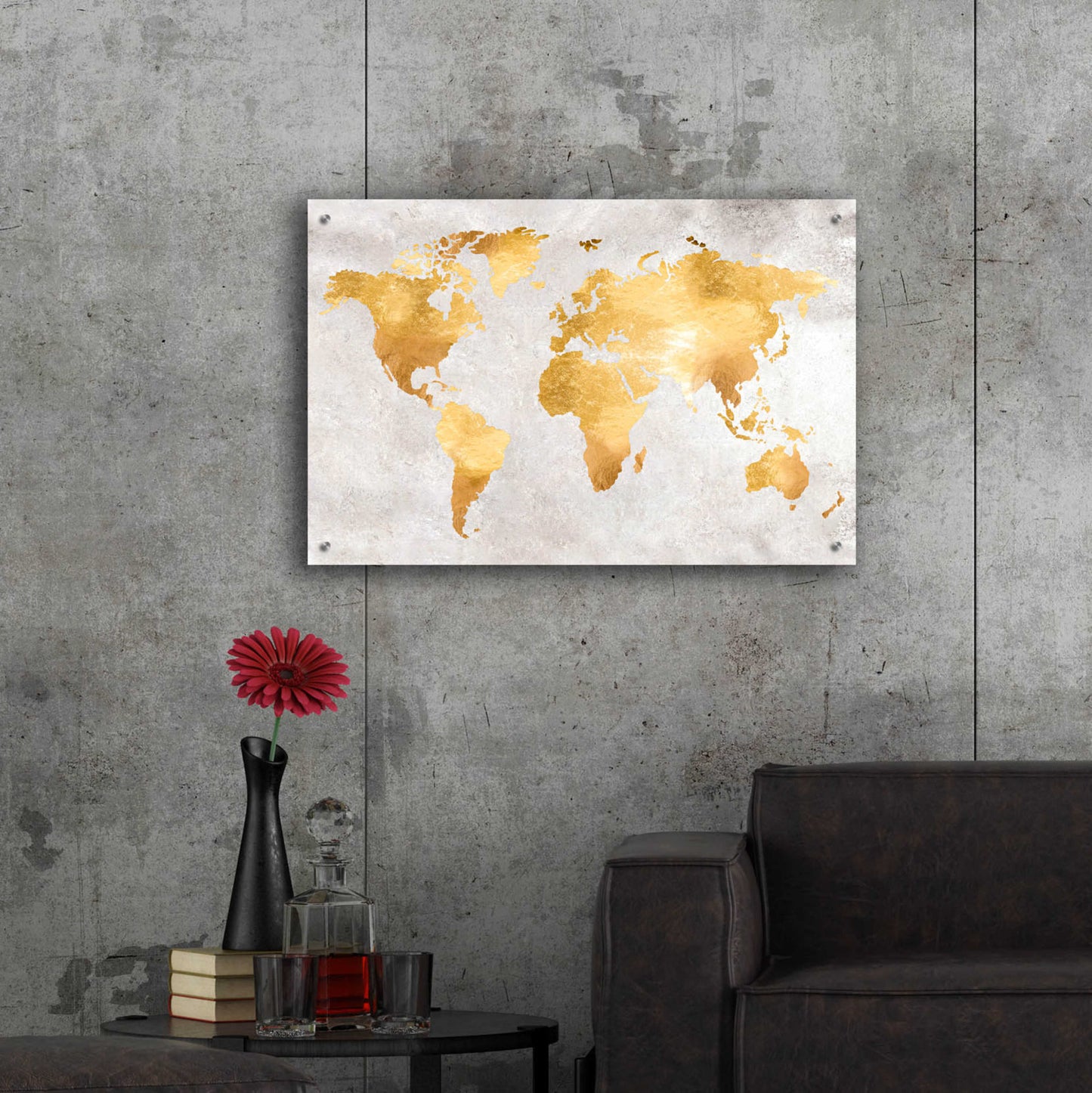 Epic Art 'Gold World' by Design Fabrikken, Acrylic Glass Wall Art,36x24