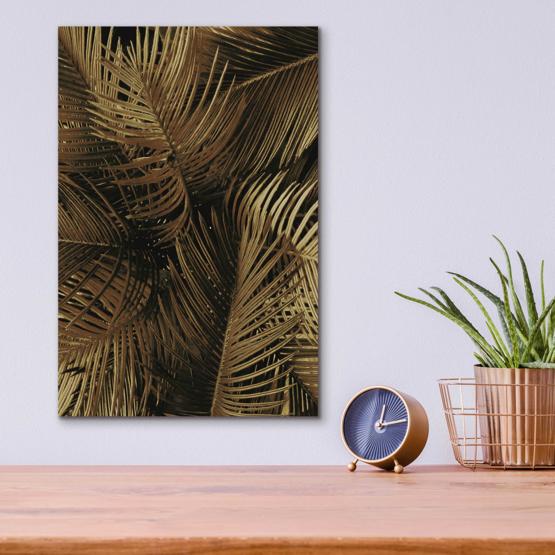 Epic Art 'Golden Palm 2' by Design Fabrikken, Acrylic Glass Wall Art,12x16