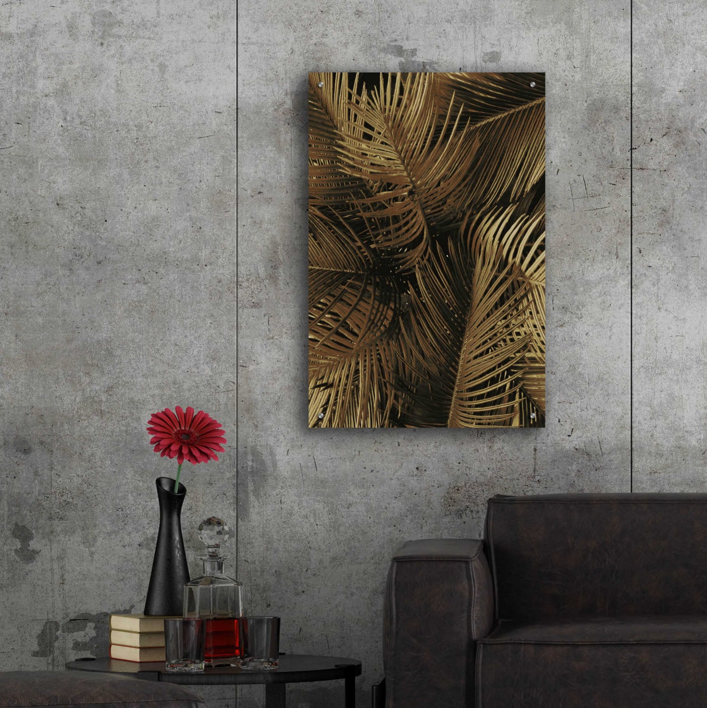 Epic Art 'Golden Palm 2' by Design Fabrikken, Acrylic Glass Wall Art,24x36