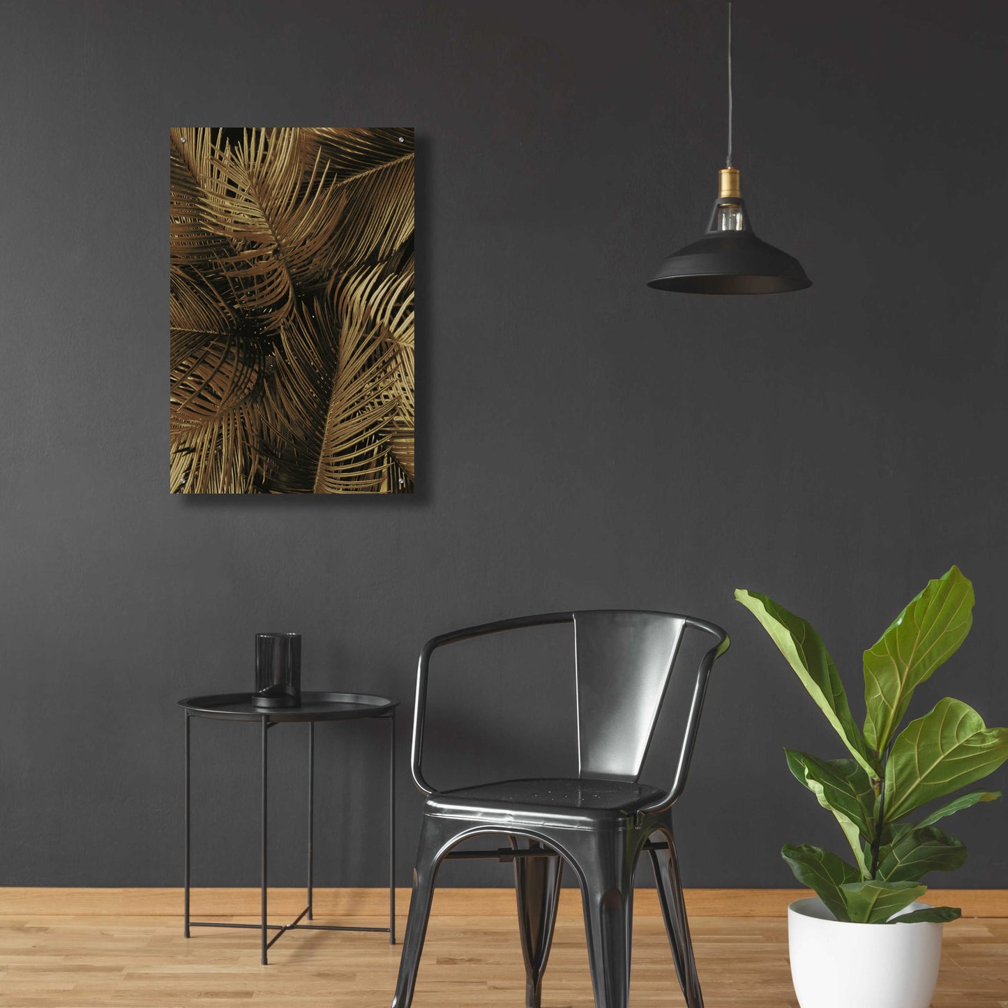 Epic Art 'Golden Palm 2' by Design Fabrikken, Acrylic Glass Wall Art,24x36