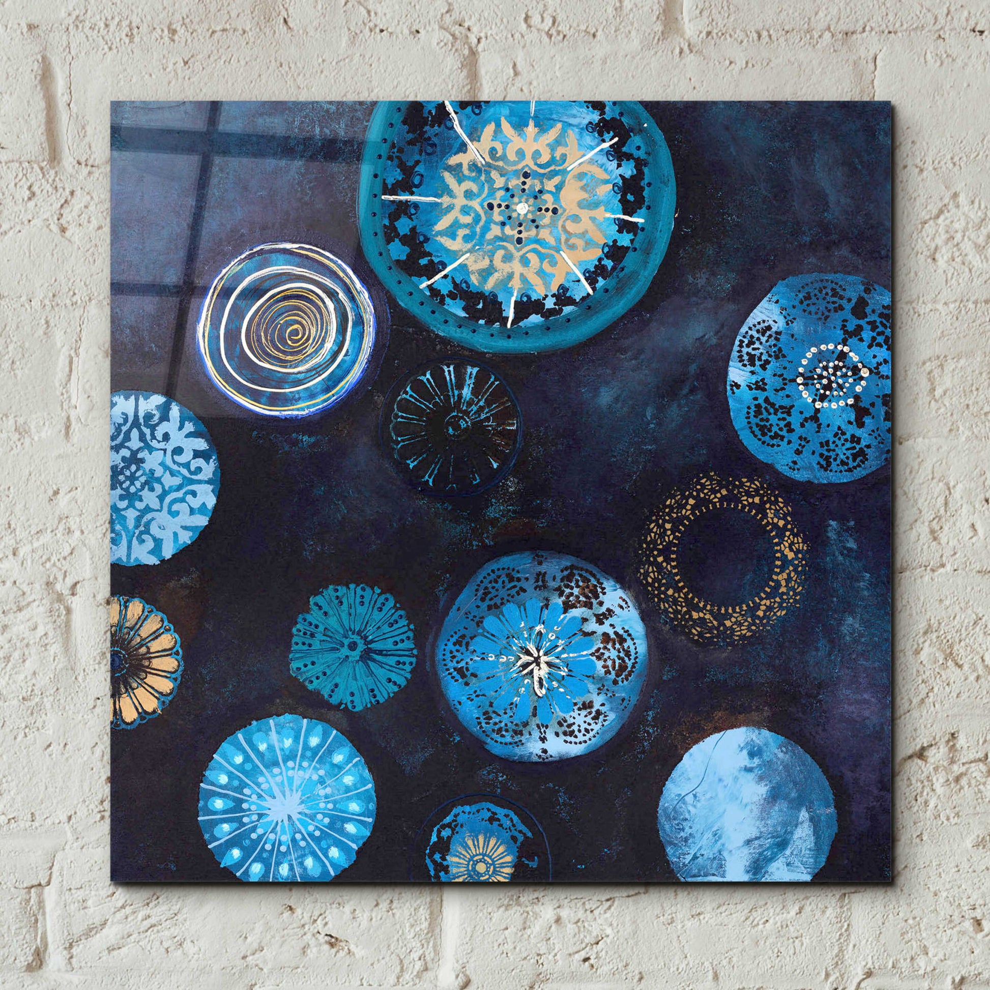 Epic Art 'Indigo' by Design Fabrikken, Acrylic Glass Wall Art,12x12