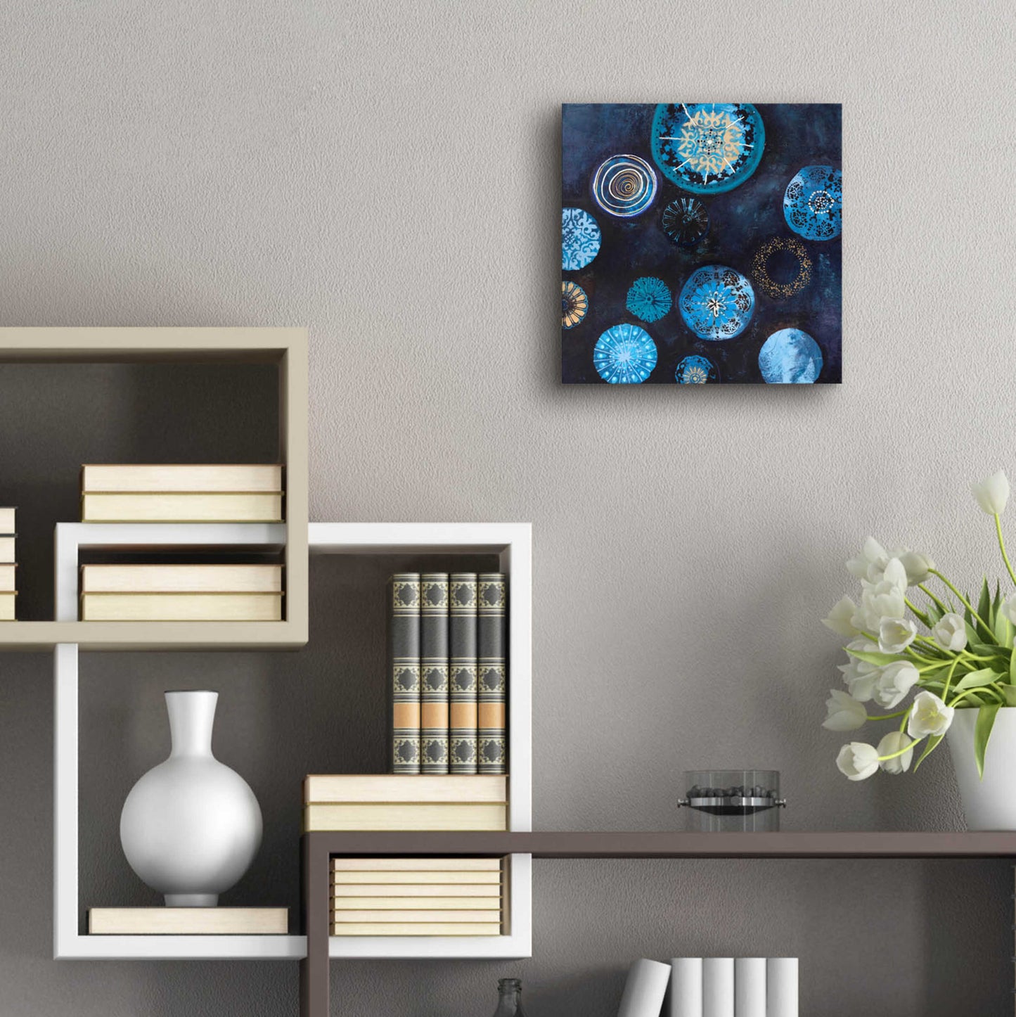 Epic Art 'Indigo' by Design Fabrikken, Acrylic Glass Wall Art,12x12