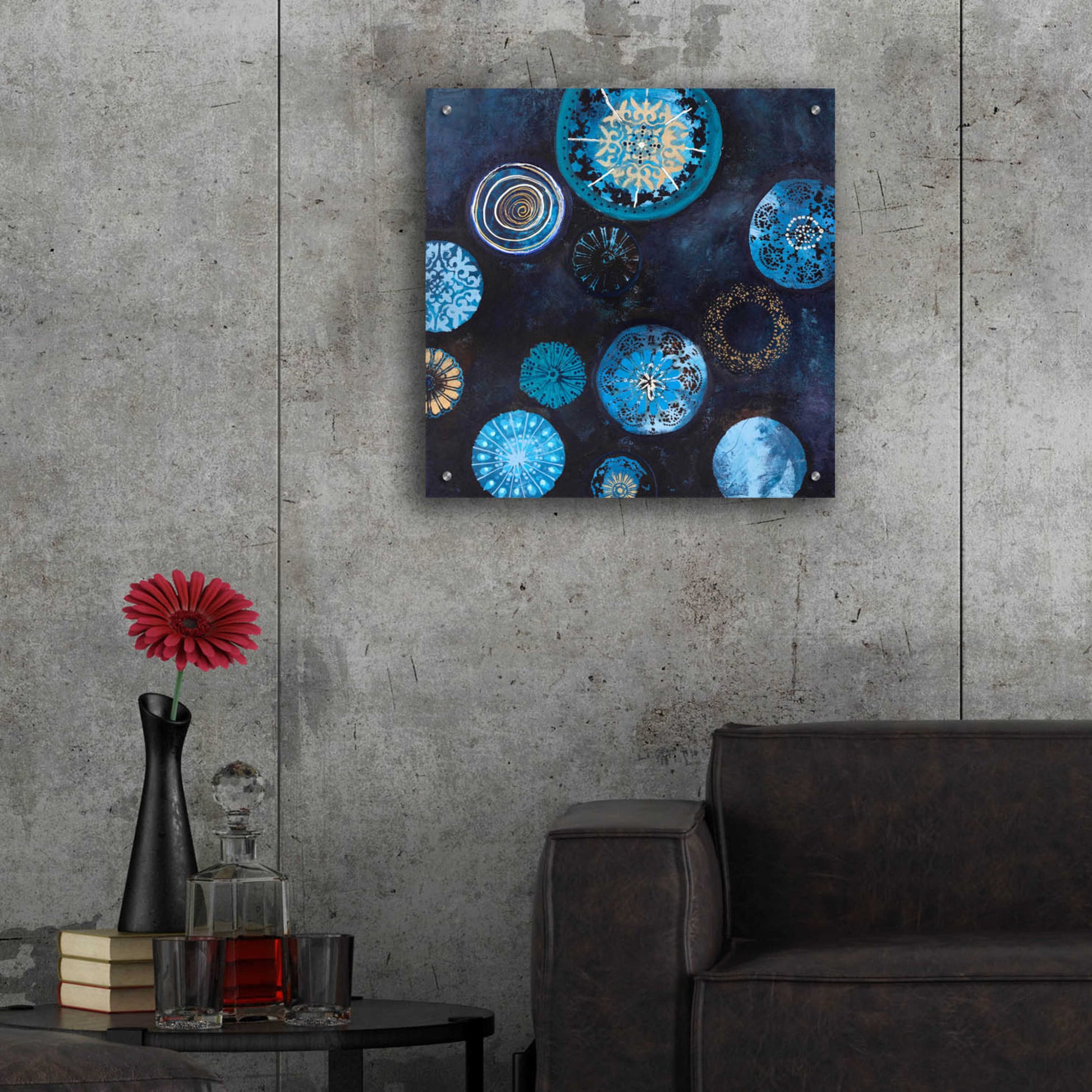 Epic Art 'Indigo' by Design Fabrikken, Acrylic Glass Wall Art,24x24