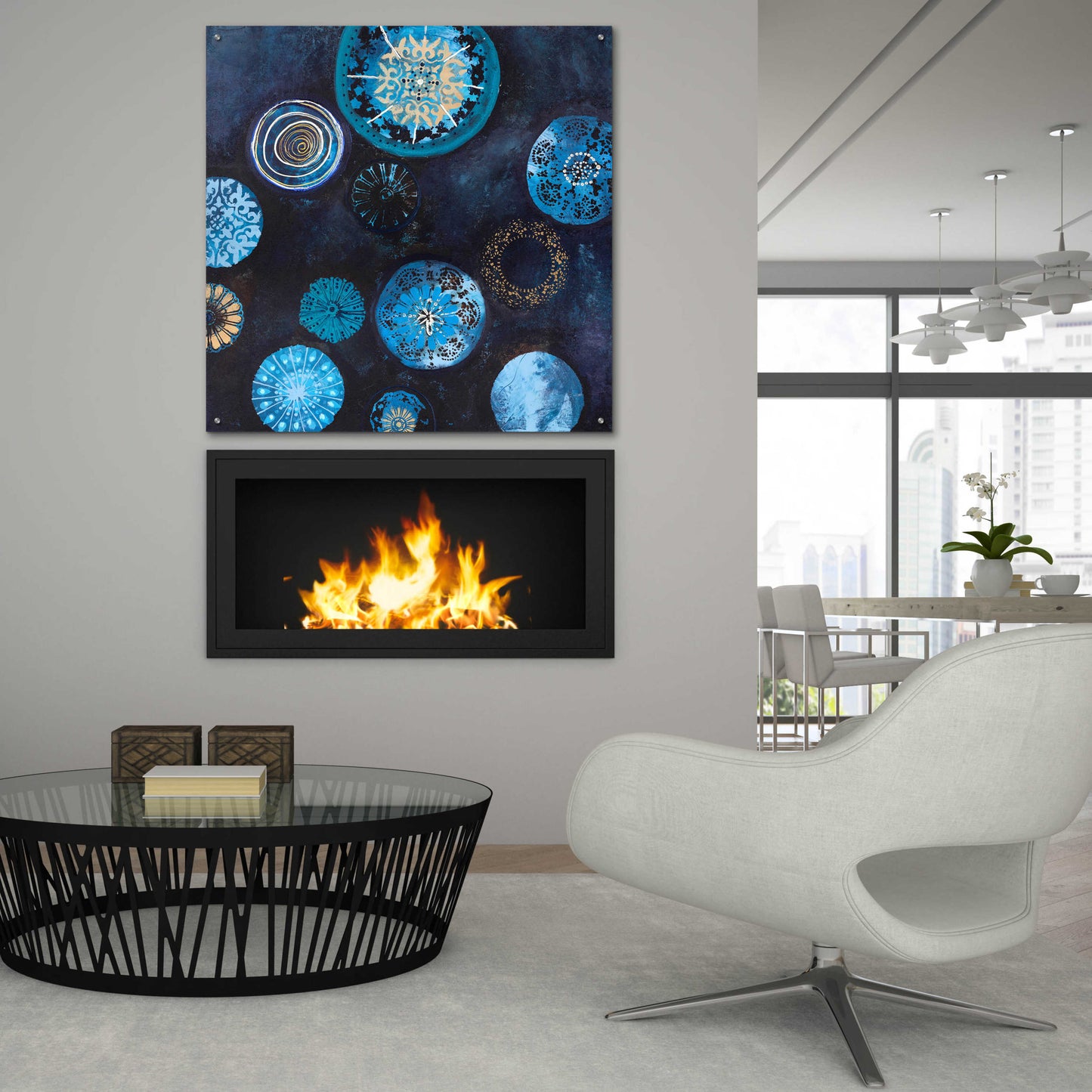 Epic Art 'Indigo' by Design Fabrikken, Acrylic Glass Wall Art,36x36