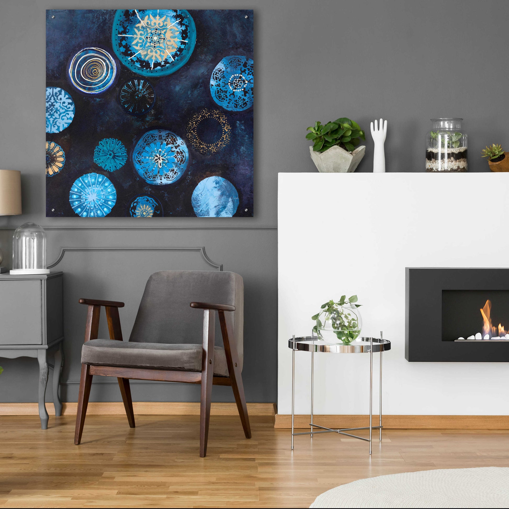 Epic Art 'Indigo' by Design Fabrikken, Acrylic Glass Wall Art,36x36