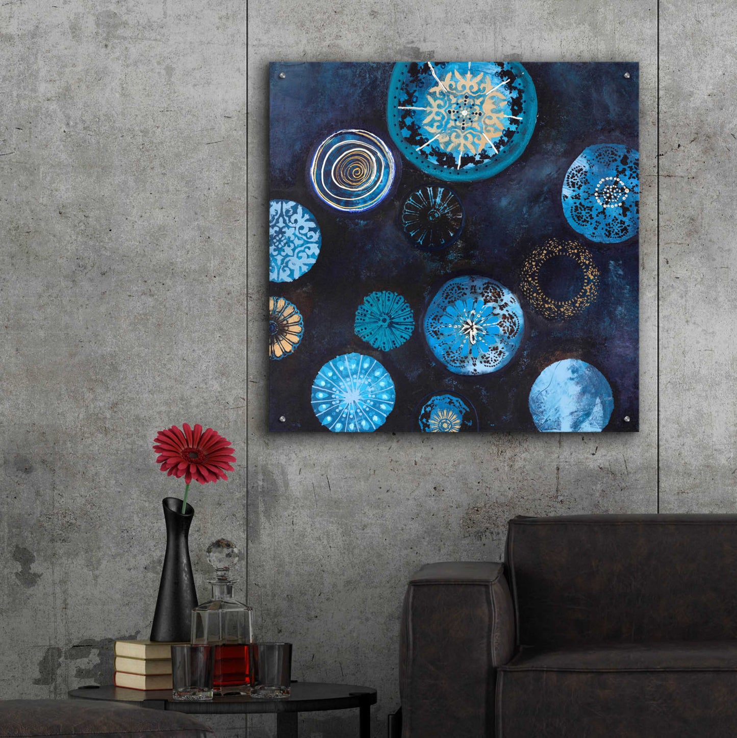 Epic Art 'Indigo' by Design Fabrikken, Acrylic Glass Wall Art,36x36