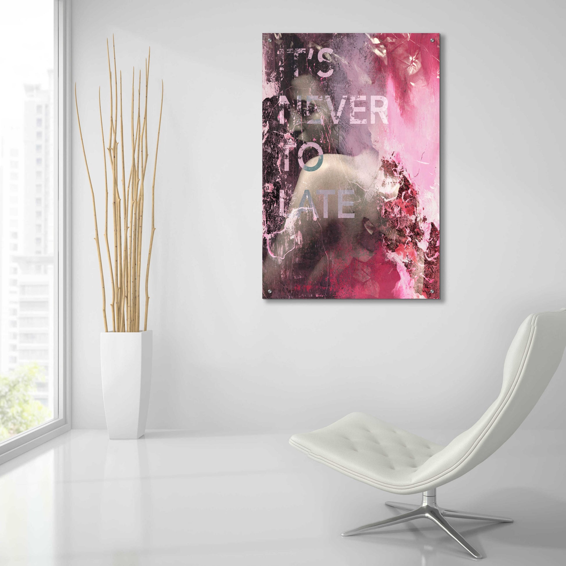 Epic Art 'It’s Never Too Late' by Design Fabrikken, Acrylic Glass Wall Art,24x36