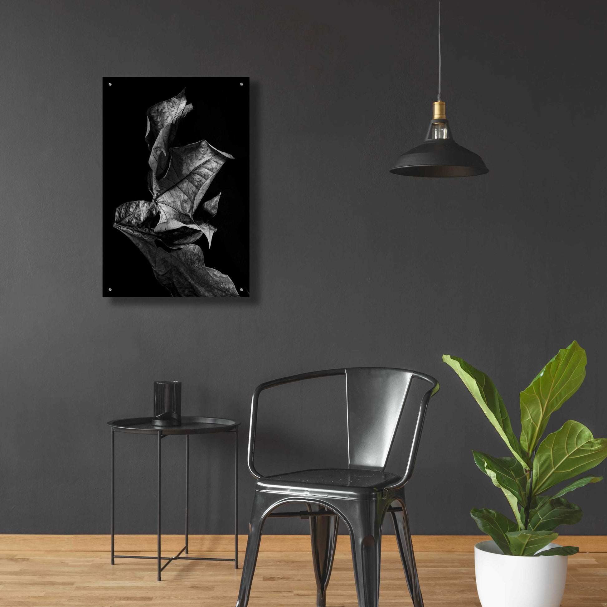 Epic Art 'Leaf Composition Dark' by Design Fabrikken, Acrylic Glass Wall Art,24x36