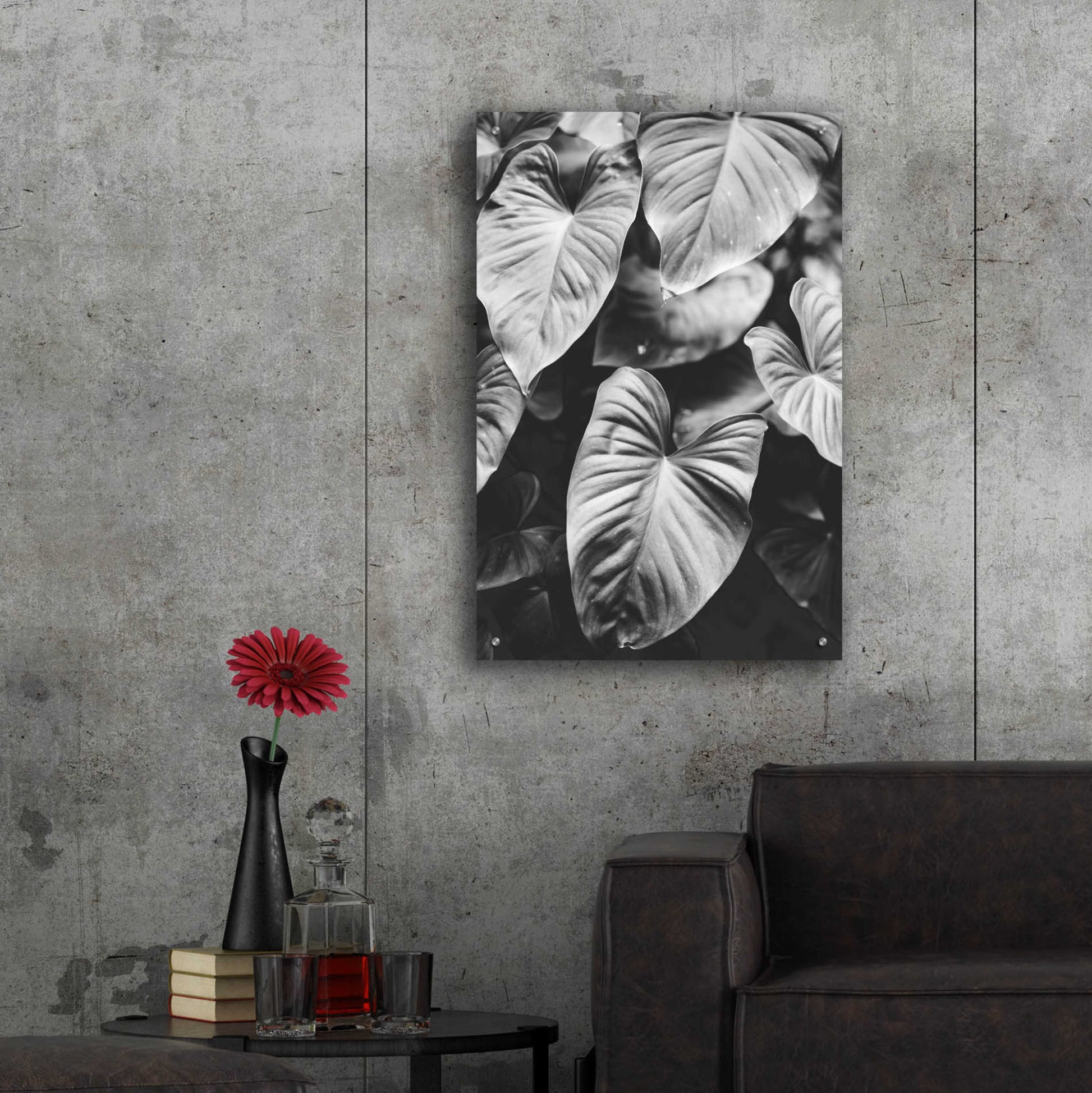 Epic Art 'Leaves of Grey' by Design Fabrikken, Acrylic Glass Wall Art,24x36