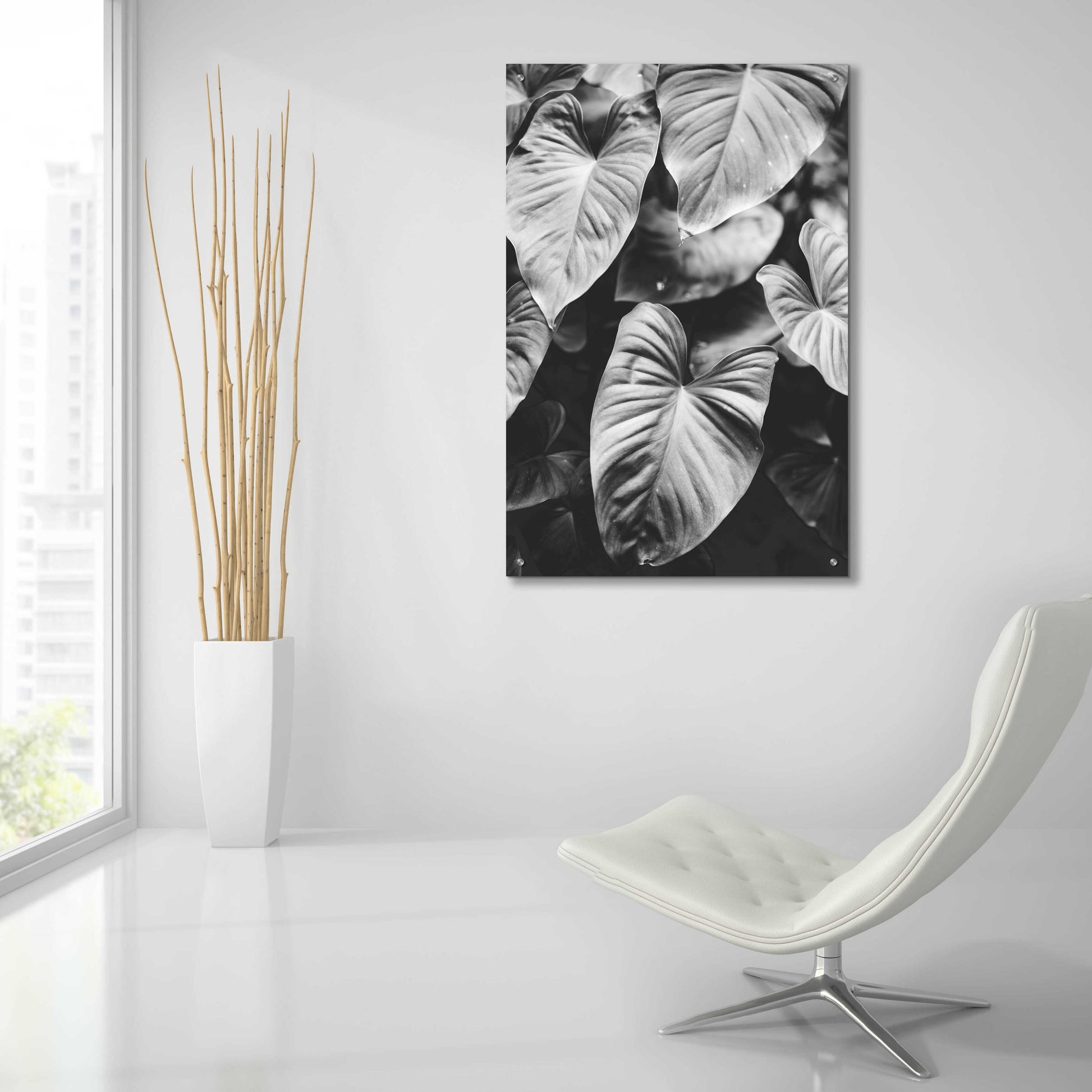 Epic Art 'Leaves of Grey' by Design Fabrikken, Acrylic Glass Wall Art,24x36