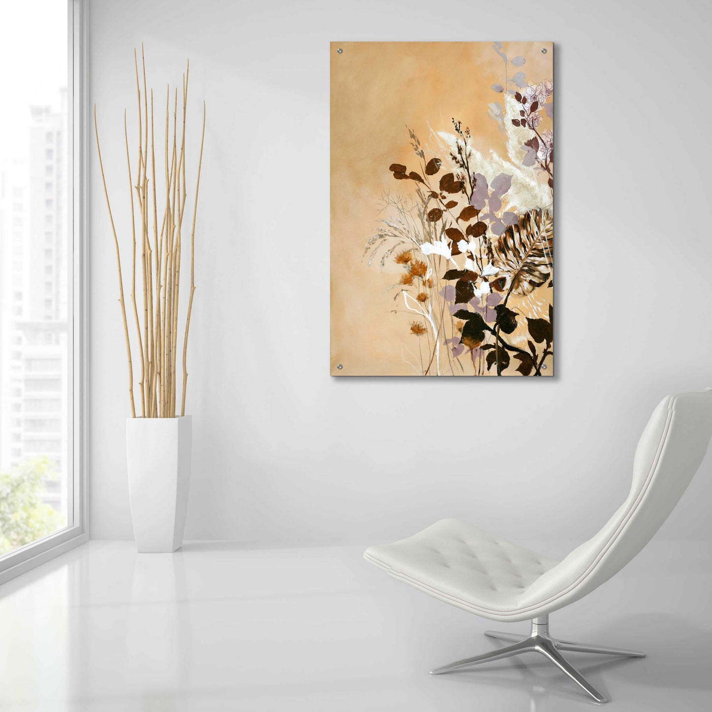 Epic Art 'Light Leaves 6' by Design Fabrikken, Acrylic Glass Wall Art,24x36