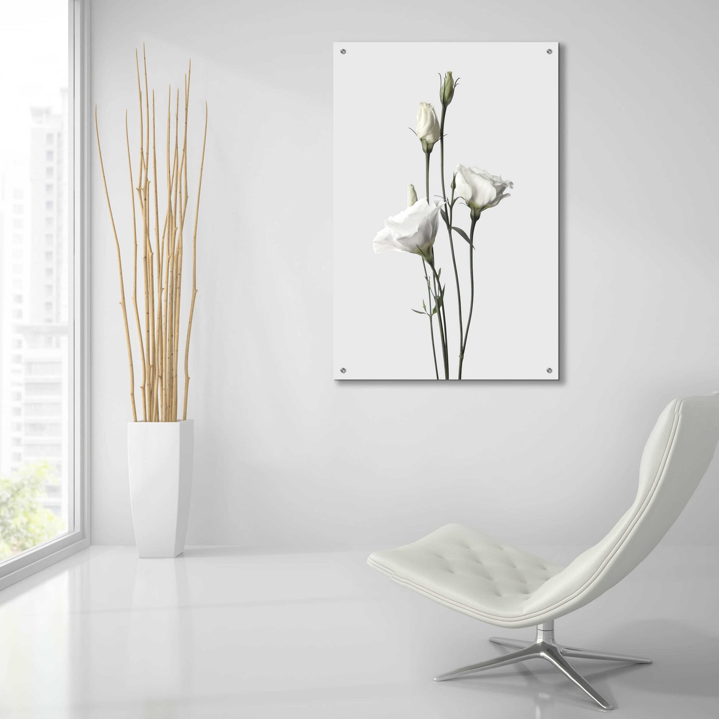 Epic Art 'Lisianthus White' by Design Fabrikken, Acrylic Glass Wall Art,24x36