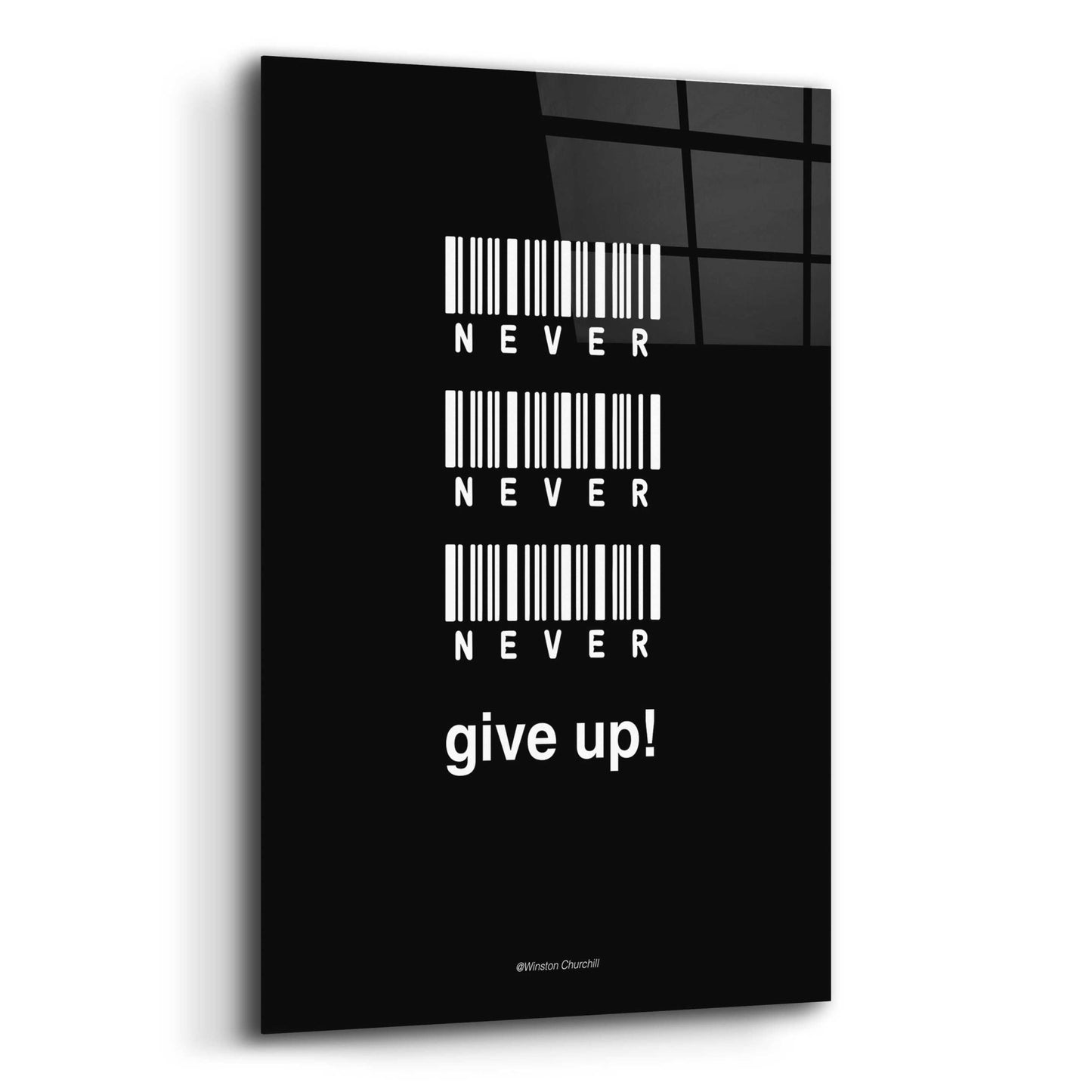 Epic Art 'Never Give Up' by Design Fabrikken, Acrylic Glass Wall Art,12x16