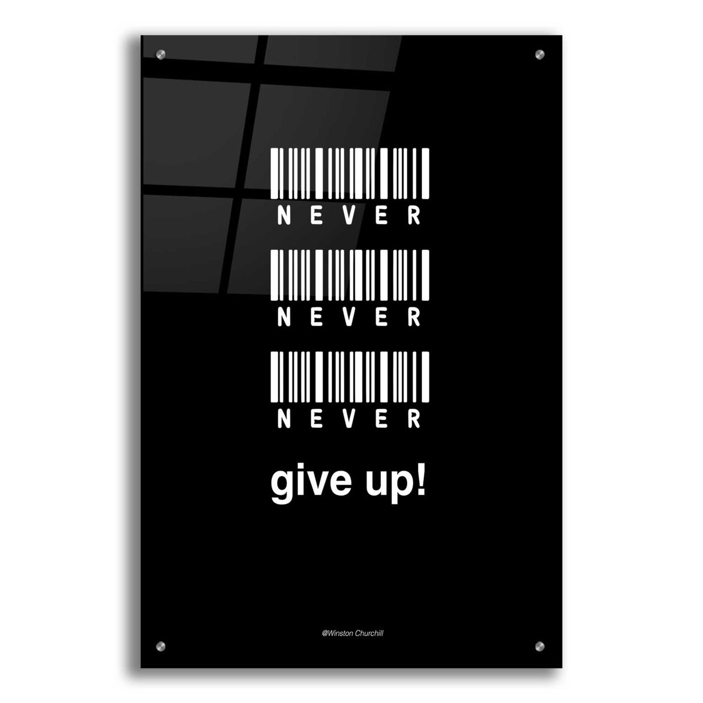 Epic Art 'Never Give Up' by Design Fabrikken, Acrylic Glass Wall Art,24x36