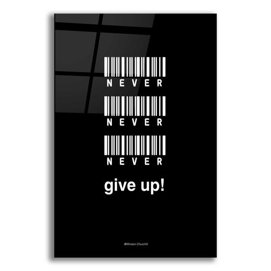 Epic Art 'Never Give Up' by Design Fabrikken, Acrylic Glass Wall Art