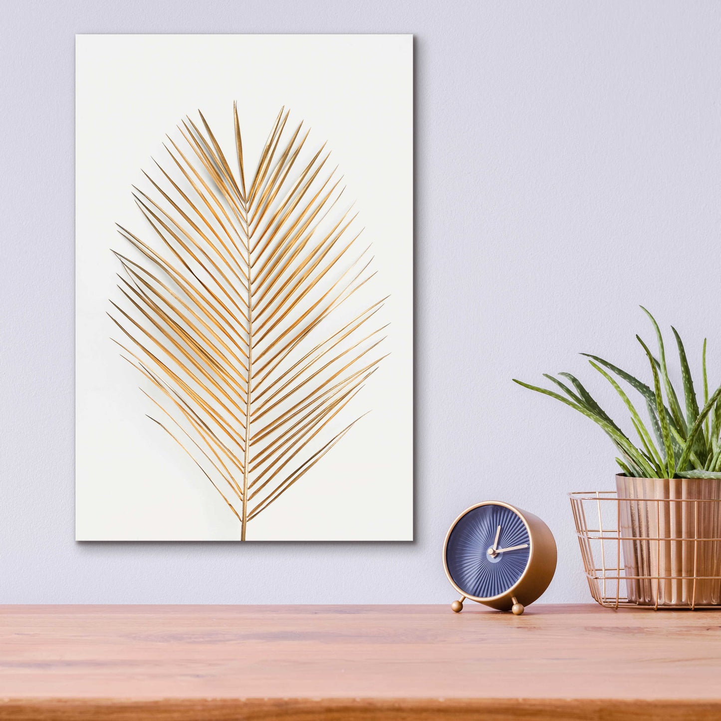 Epic Art 'Palm Leaf Gold' by Design Fabrikken, Acrylic Glass Wall Art,12x16