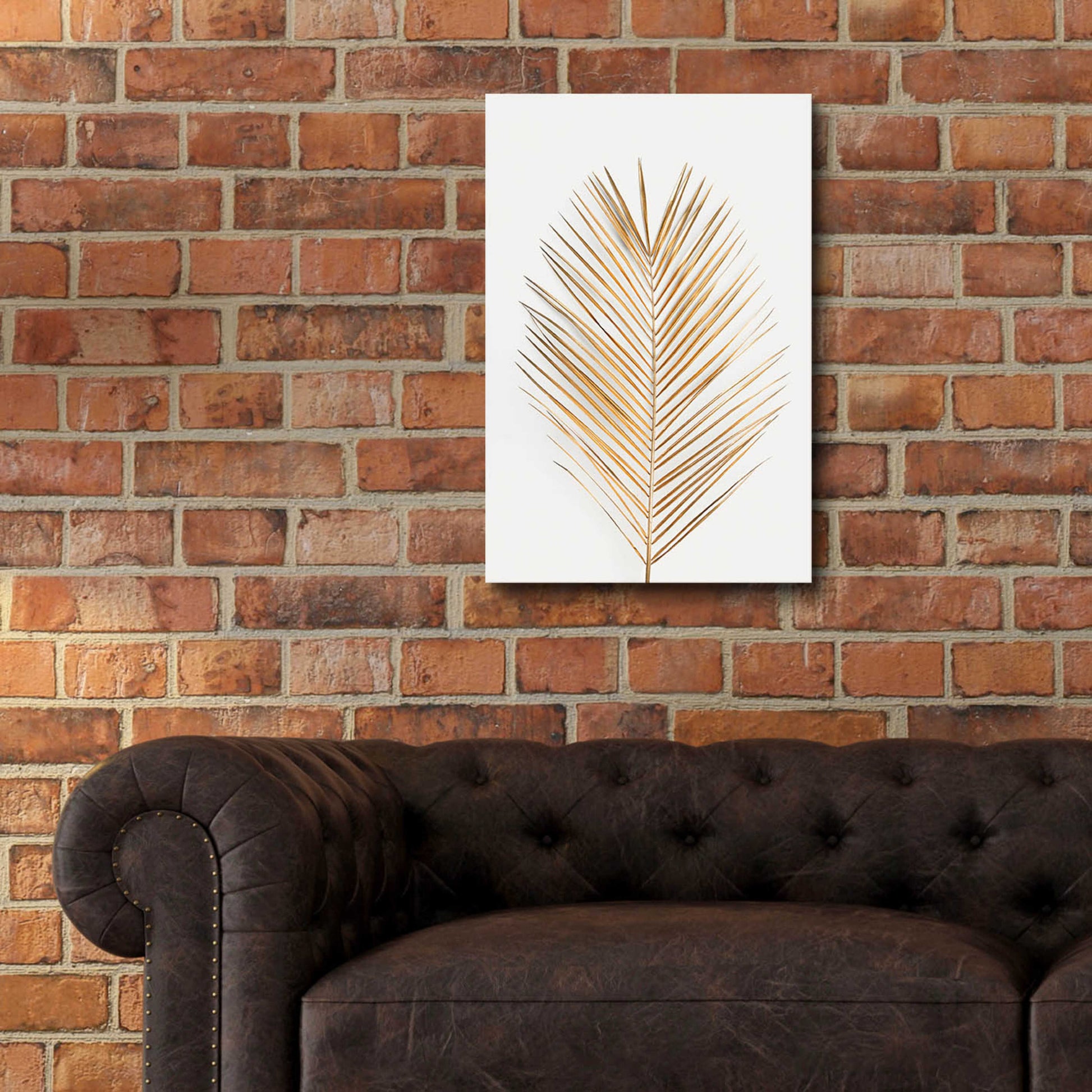 Epic Art 'Palm Leaf Gold' by Design Fabrikken, Acrylic Glass Wall Art,16x24