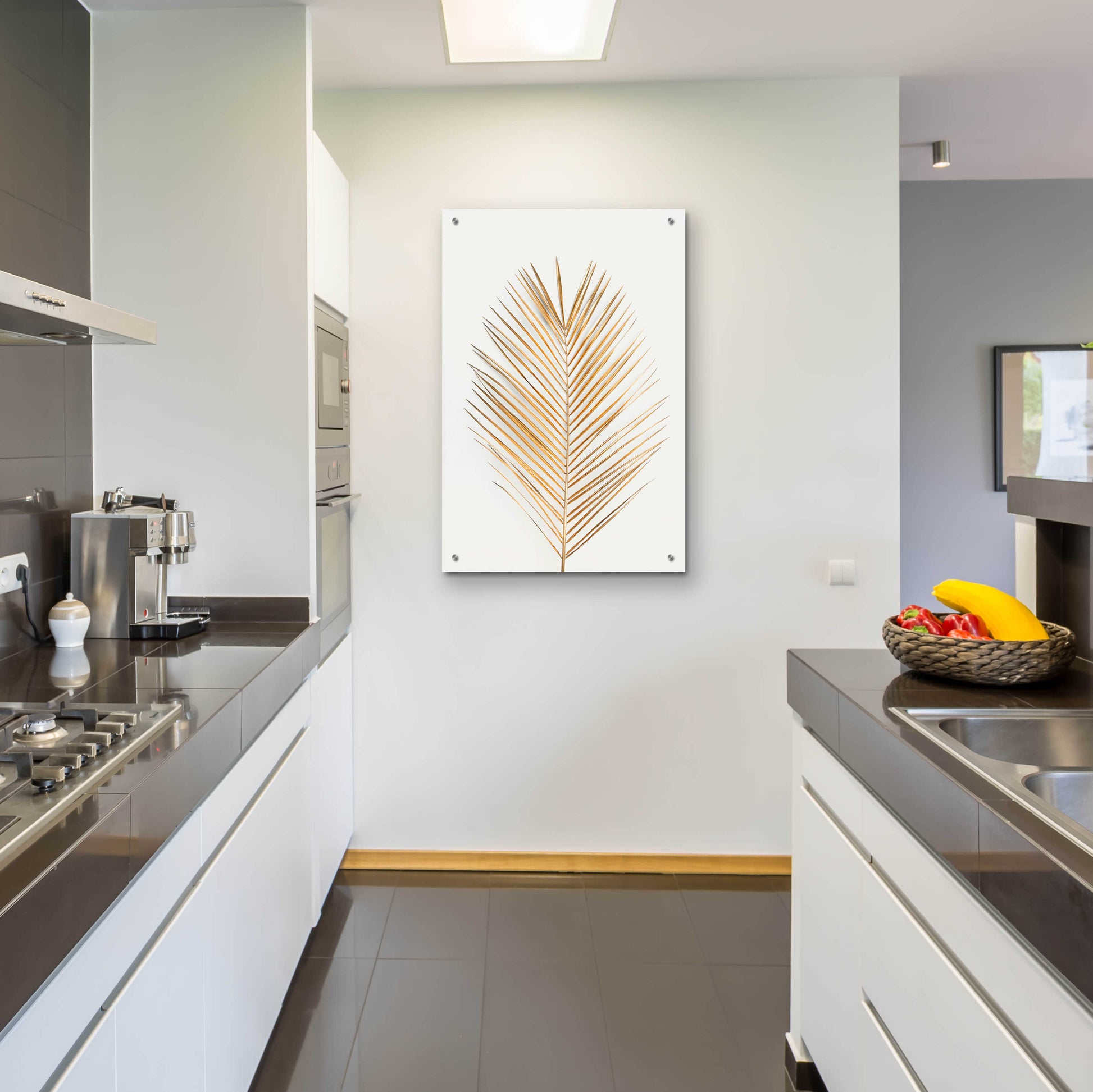 Epic Art 'Palm Leaf Gold' by Design Fabrikken, Acrylic Glass Wall Art,24x36