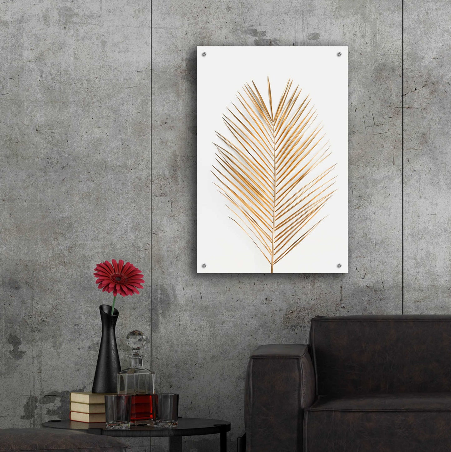 Epic Art 'Palm Leaf Gold' by Design Fabrikken, Acrylic Glass Wall Art,24x36