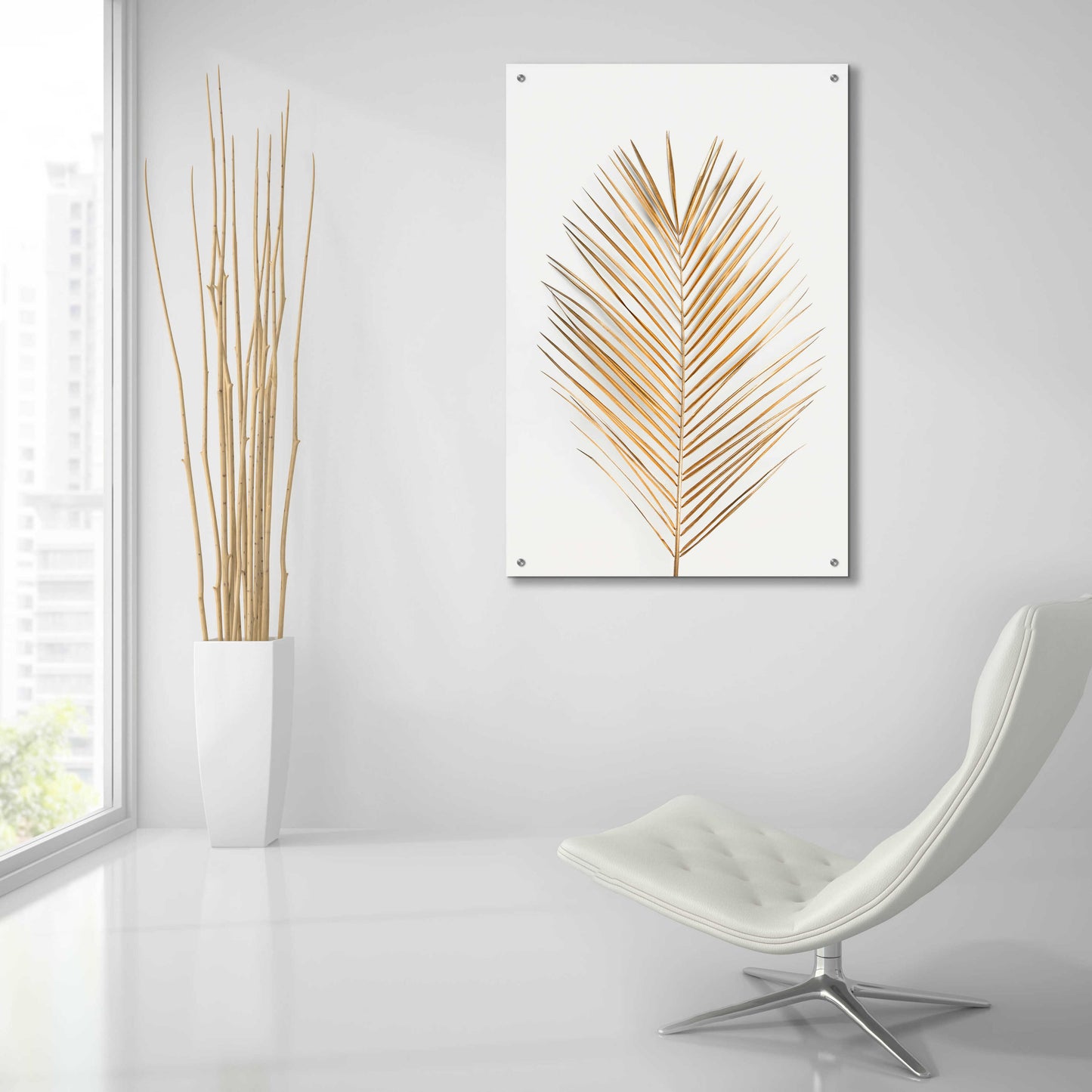 Epic Art 'Palm Leaf Gold' by Design Fabrikken, Acrylic Glass Wall Art,24x36