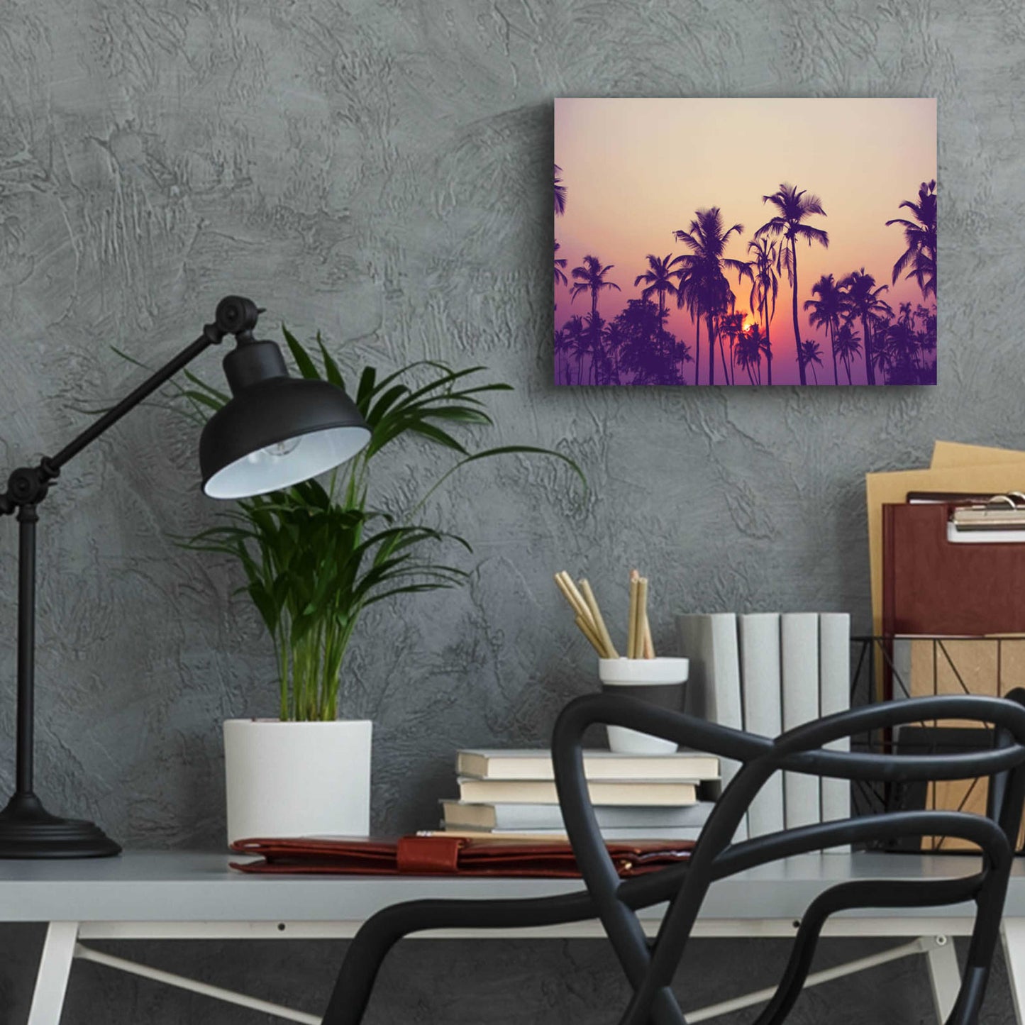 Epic Art 'Palm Sky 1' by Design Fabrikken, Acrylic Glass Wall Art,16x12