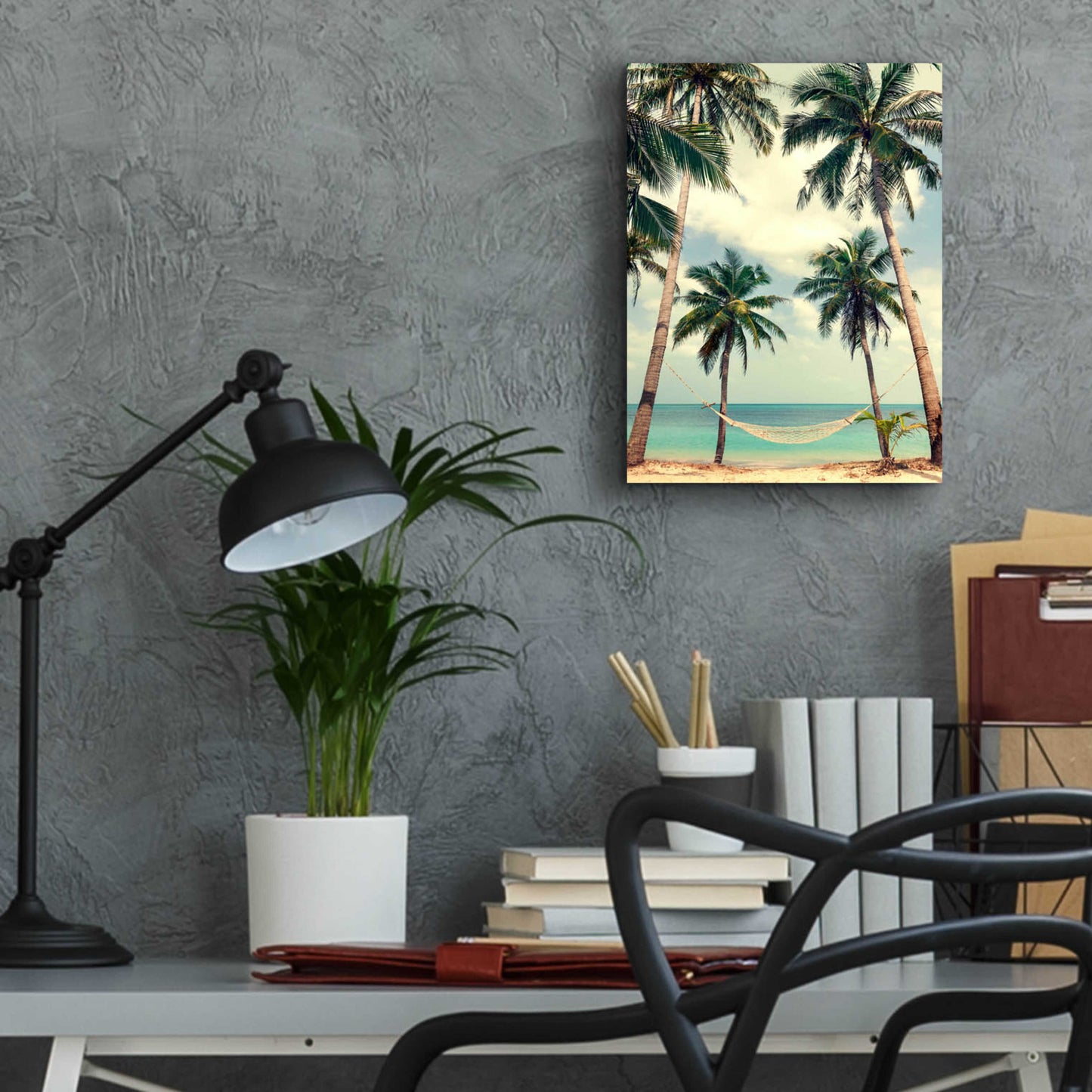 Epic Art 'Palm Sky 3' by Design Fabrikken, Acrylic Glass Wall Art,12x16