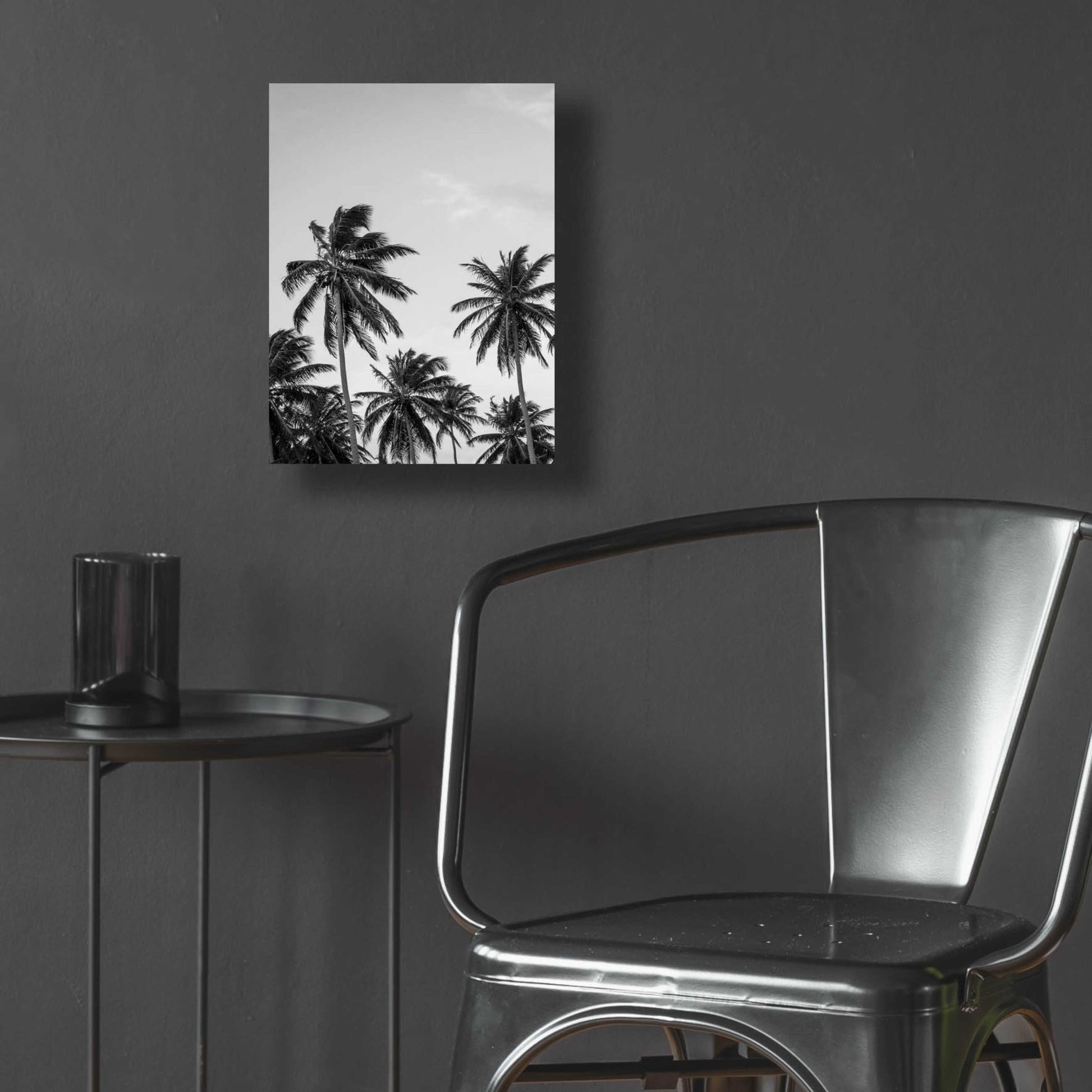 Epic Art 'Palms in Grey' by Design Fabrikken, Acrylic Glass Wall Art,12x16