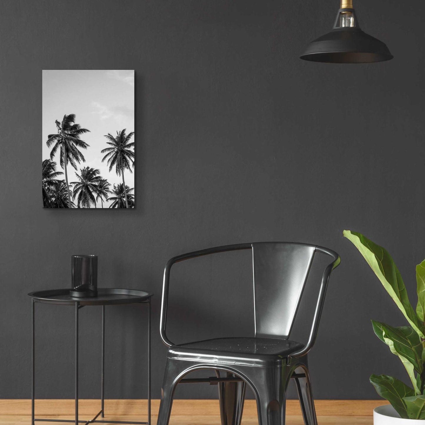 Epic Art 'Palms in Grey' by Design Fabrikken, Acrylic Glass Wall Art,16x24