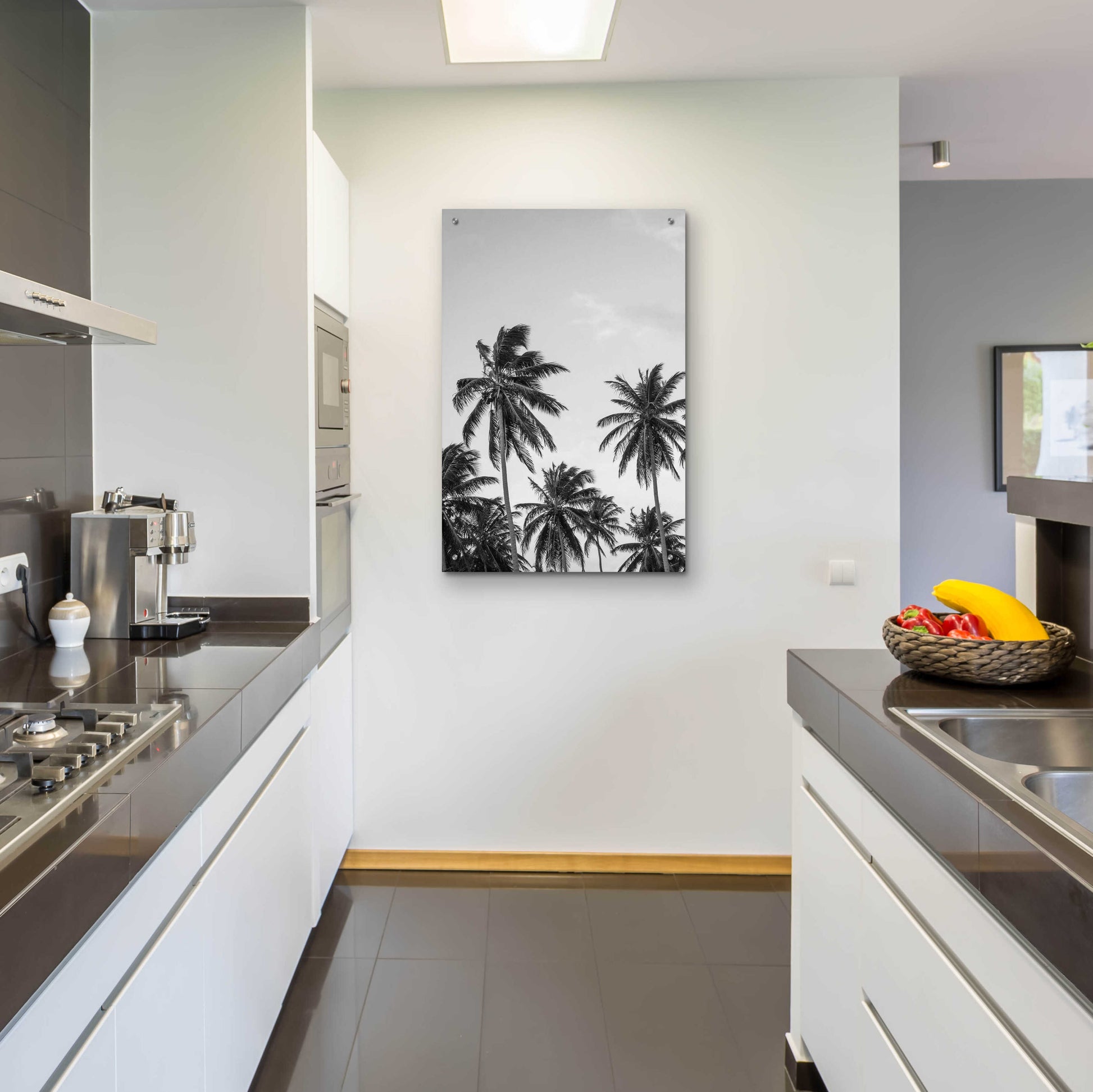 Epic Art 'Palms in Grey' by Design Fabrikken, Acrylic Glass Wall Art,24x36