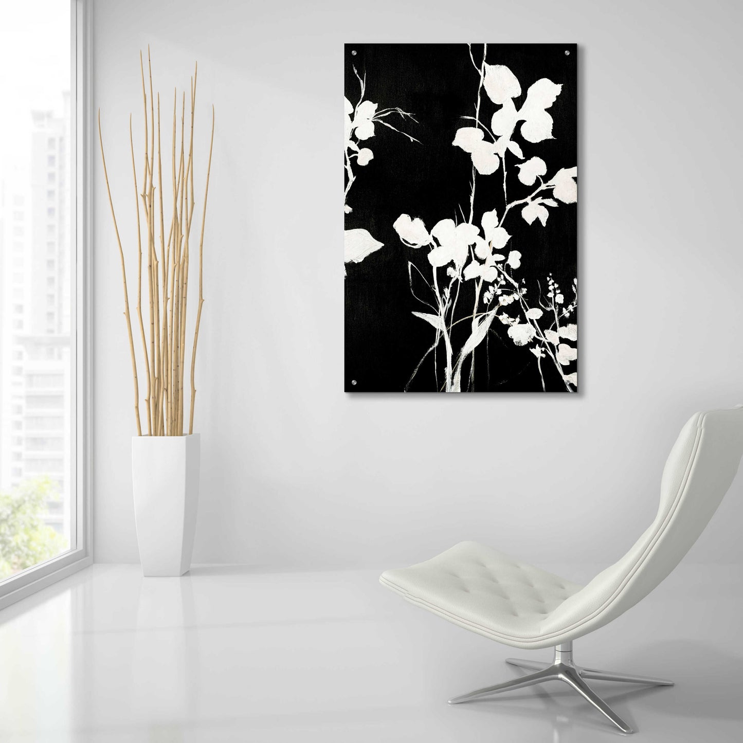 Epic Art 'Silhouette Leaves 1' by Design Fabrikken, Acrylic Glass Wall Art,24x36