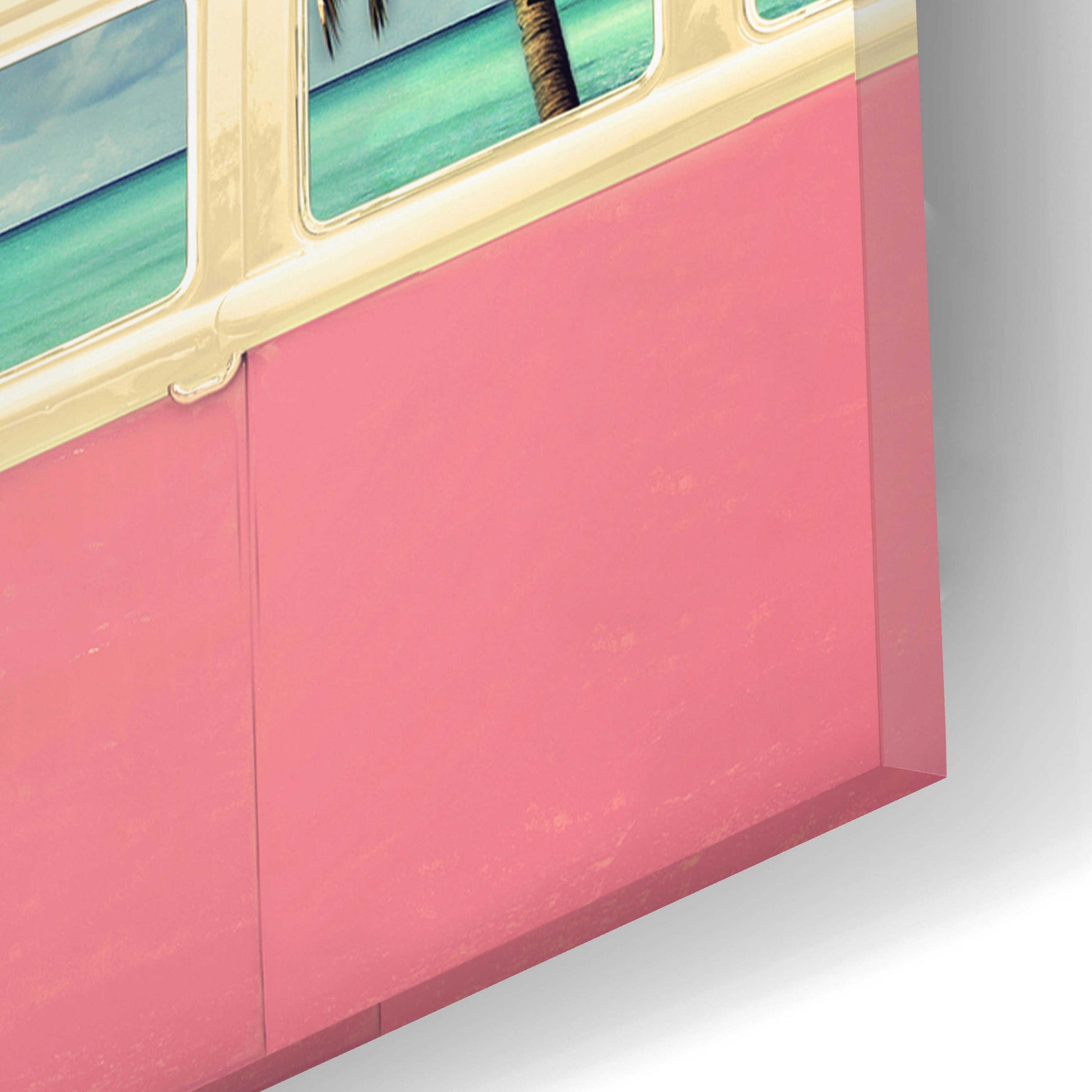 Epic Art 'Surf Bus Pink' by Design Fabrikken, Acrylic Glass Wall Art,12x16