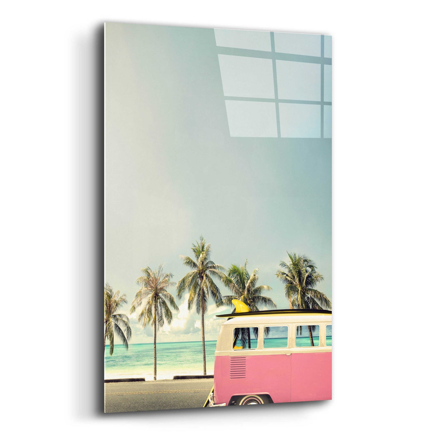 Epic Art 'Surf Bus Pink' by Design Fabrikken, Acrylic Glass Wall Art,16x24