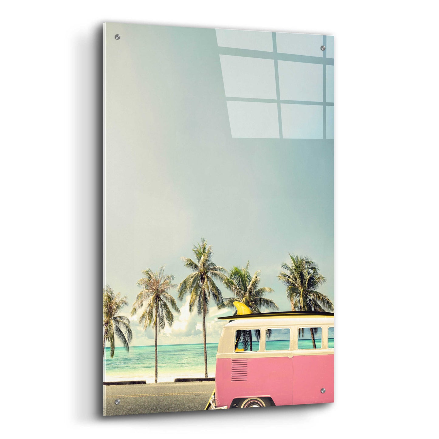 Epic Art 'Surf Bus Pink' by Design Fabrikken, Acrylic Glass Wall Art,24x36