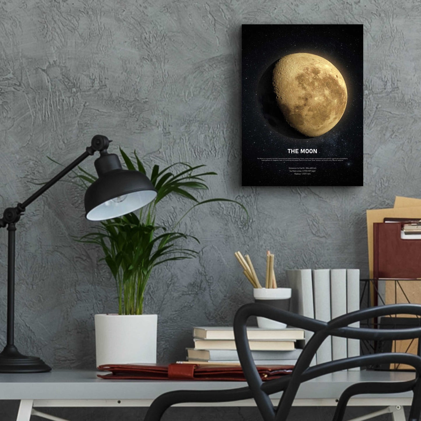 Epic Art 'The Moon 2' by Design Fabrikken, Acrylic Glass Wall Art,12x16