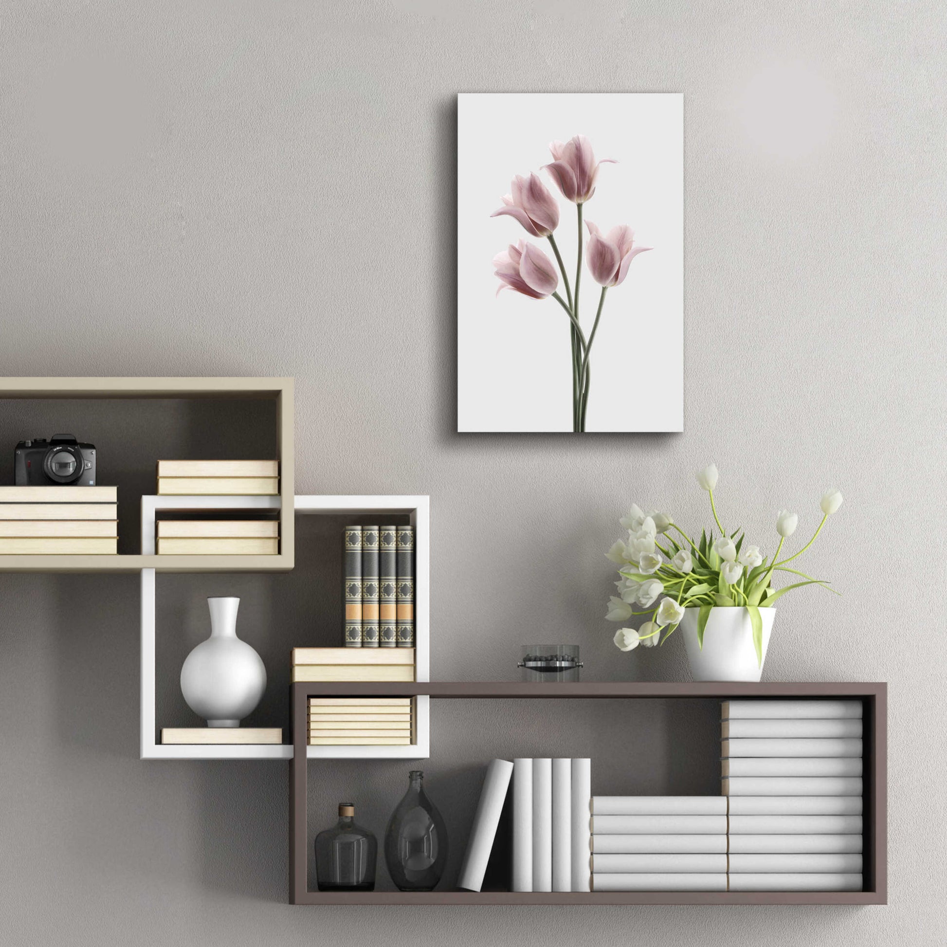 Epic Art 'Tulips Pink' by Design Fabrikken, Acrylic Glass Wall Art,16x24