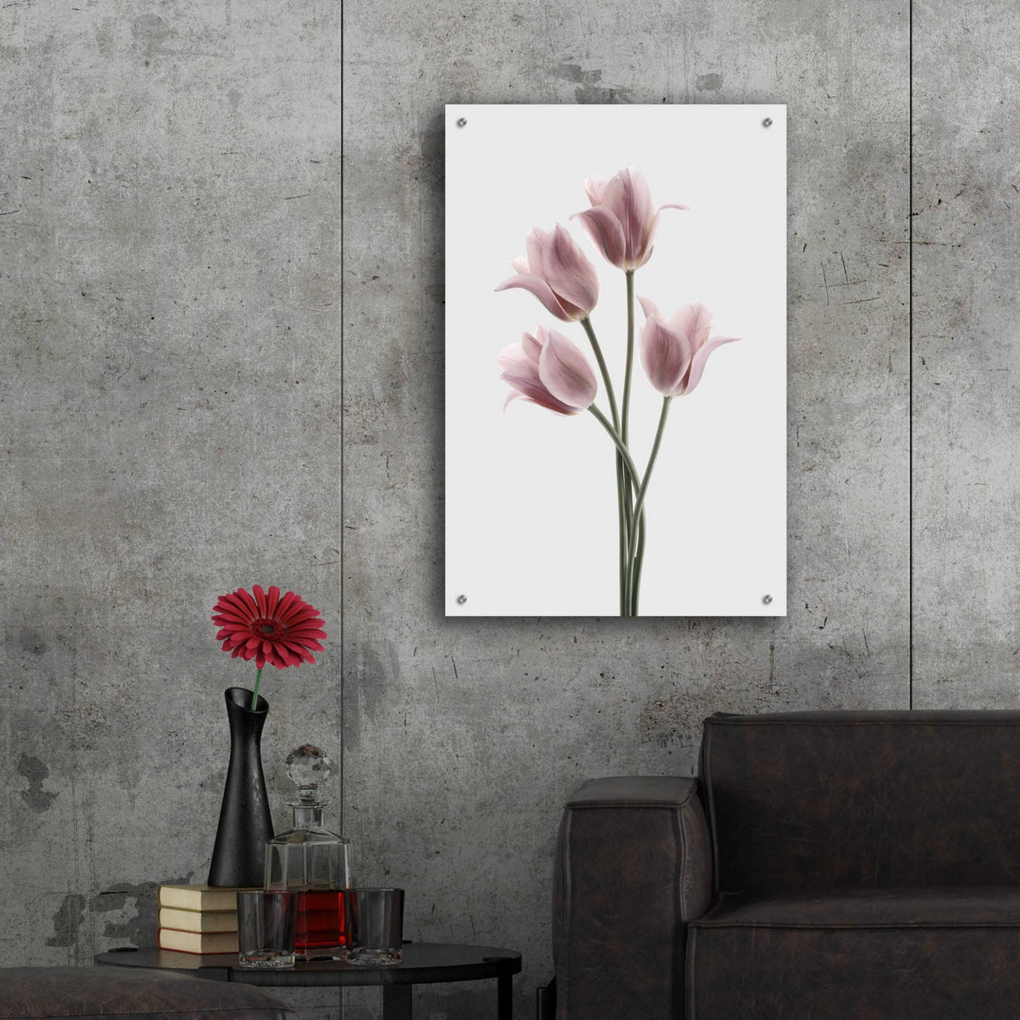 Epic Art 'Tulips Pink' by Design Fabrikken, Acrylic Glass Wall Art,24x36