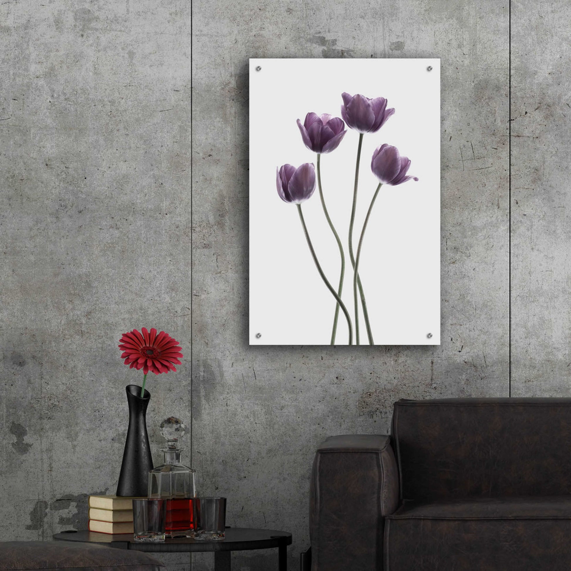 Epic Art 'Tulips Purple' by Design Fabrikken, Acrylic Glass Wall Art,24x36