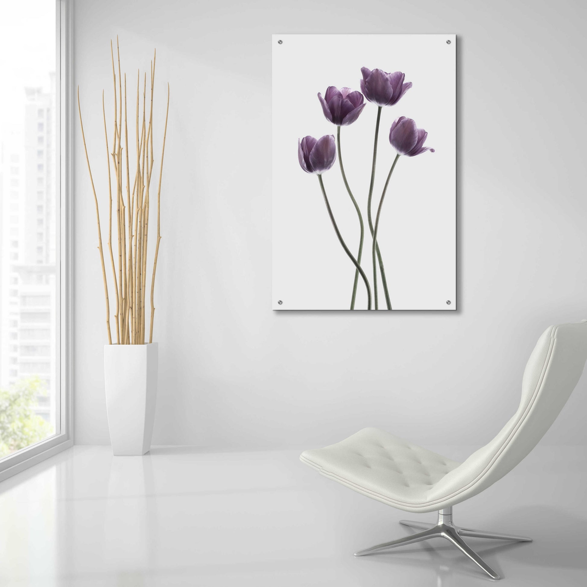 Epic Art 'Tulips Purple' by Design Fabrikken, Acrylic Glass Wall Art,24x36