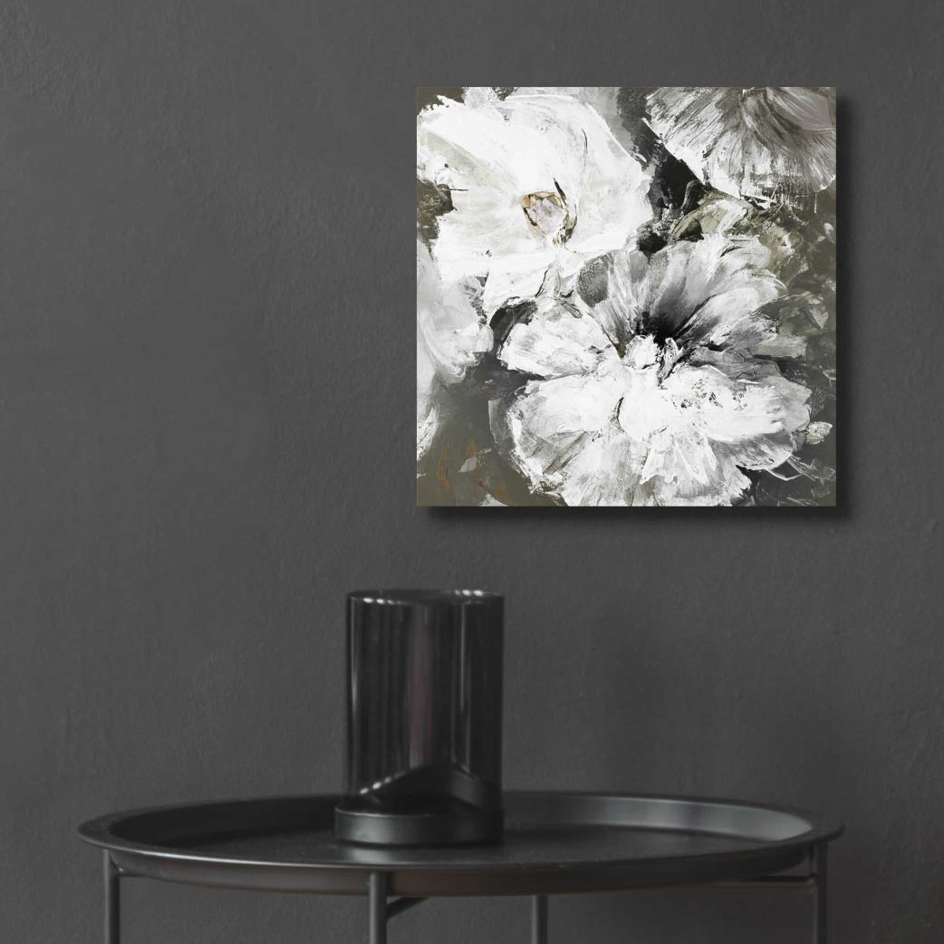 Epic Art 'White and Gray Flowers' by Design Fabrikken, Acrylic Glass Wall Art,12x12