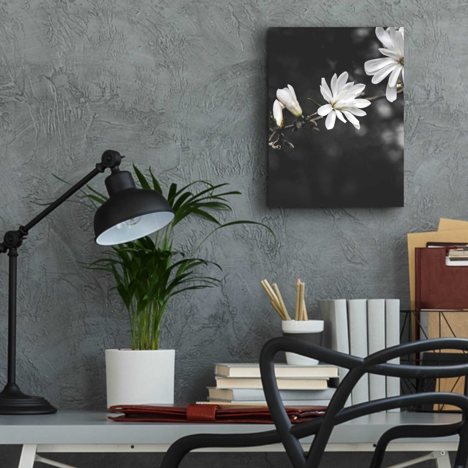 Epic Art 'White Flowers' by Design Fabrikken, Acrylic Glass Wall Art,12x16