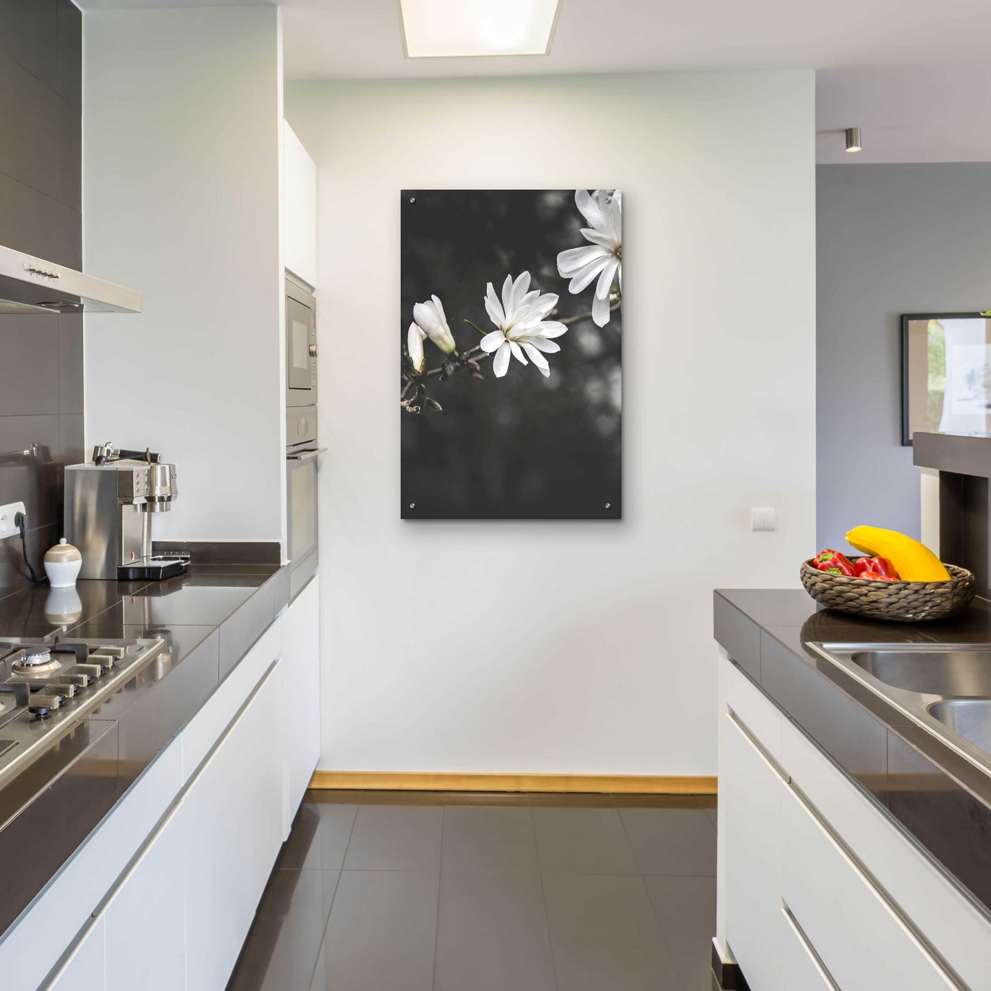 Epic Art 'White Flowers' by Design Fabrikken, Acrylic Glass Wall Art,24x36