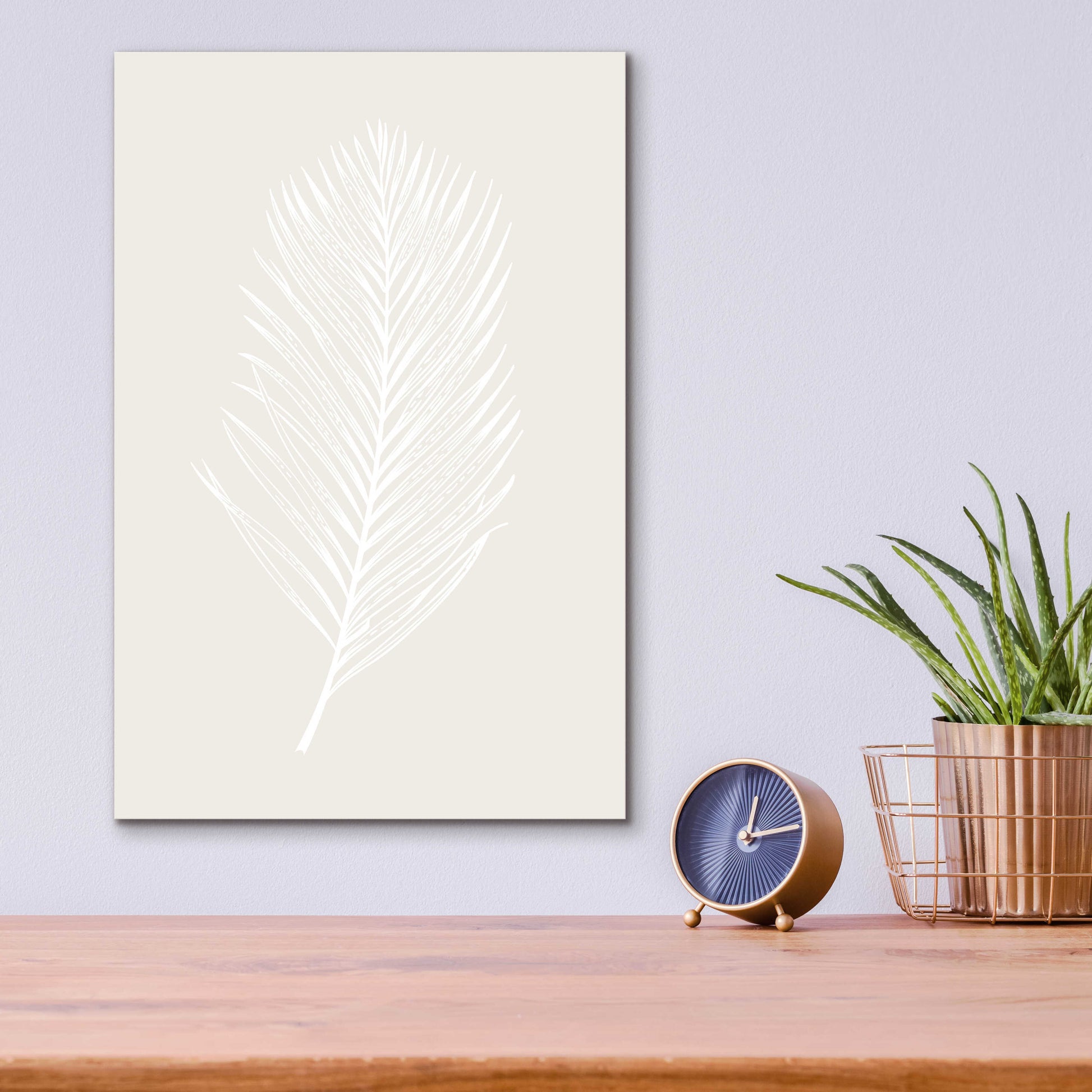 Epic Art 'White Leaf' by Design Fabrikken, Acrylic Glass Wall Art,12x16