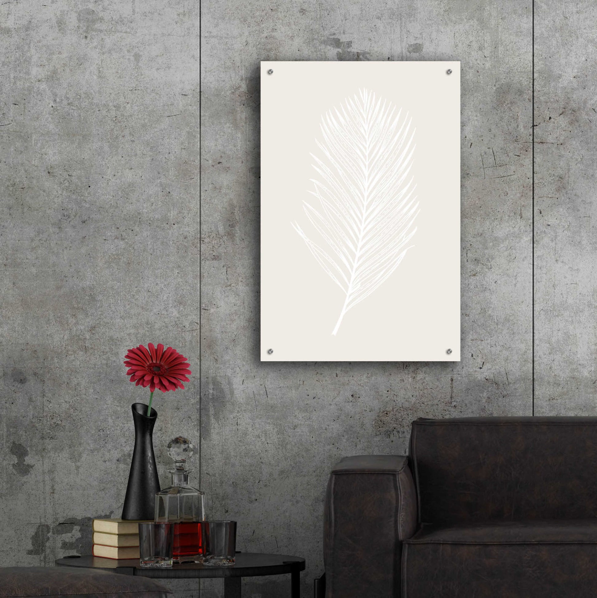 Epic Art 'White Leaf' by Design Fabrikken, Acrylic Glass Wall Art,24x36