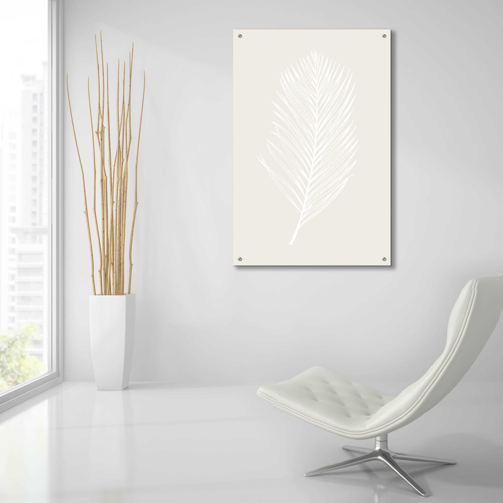 Epic Art 'White Leaf' by Design Fabrikken, Acrylic Glass Wall Art,24x36