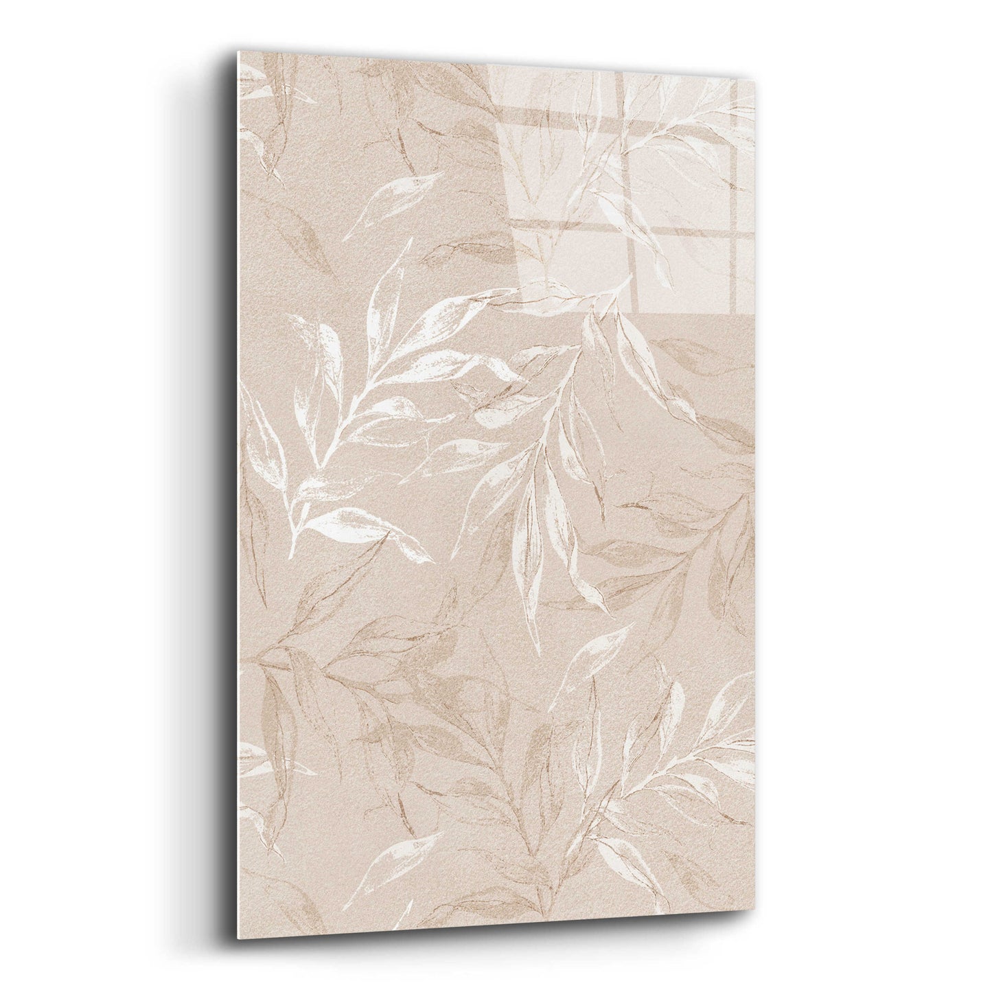 Epic Art 'White Leaves 1' by Design Fabrikken, Acrylic Glass Wall Art,12x16