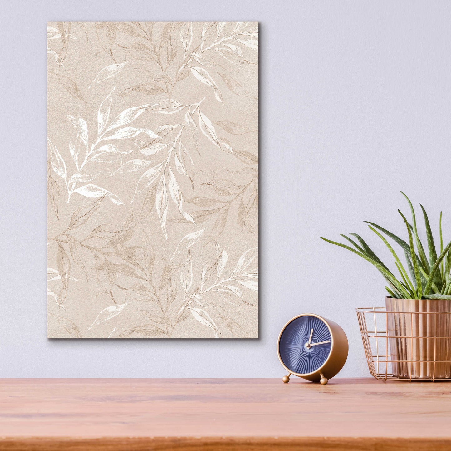 Epic Art 'White Leaves 1' by Design Fabrikken, Acrylic Glass Wall Art,12x16