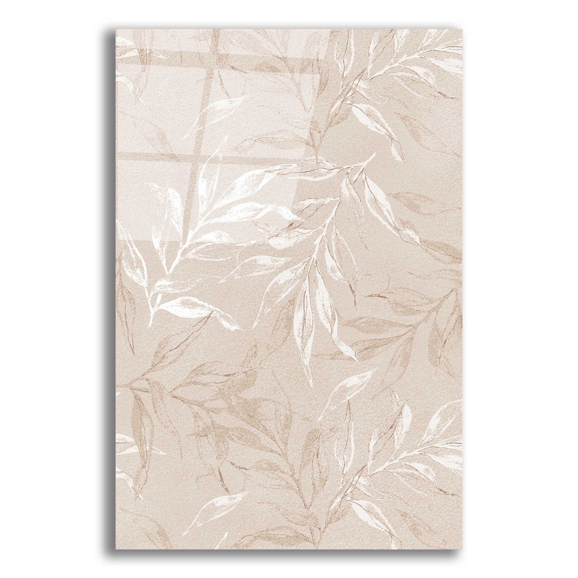 Epic Art 'White Leaves 1' by Design Fabrikken, Acrylic Glass Wall Art,12x16