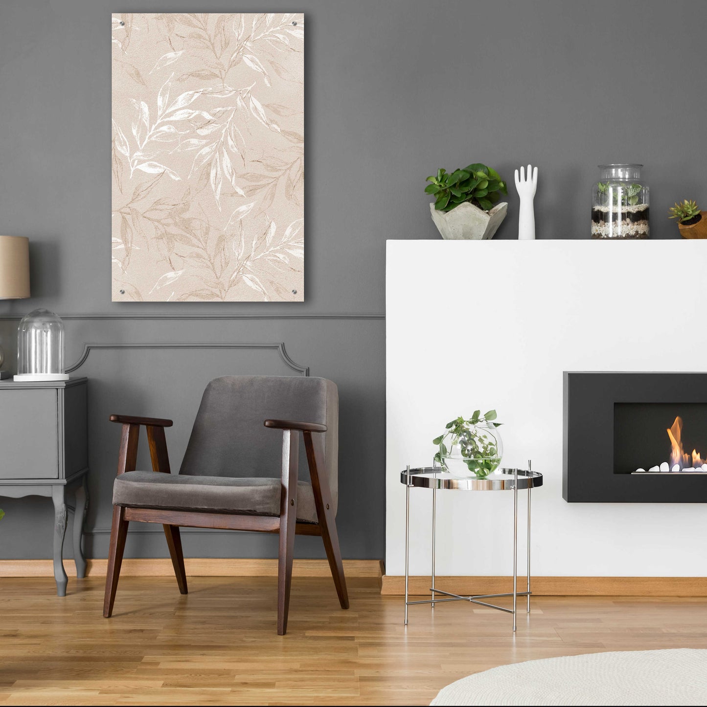 Epic Art 'White Leaves 1' by Design Fabrikken, Acrylic Glass Wall Art,24x36