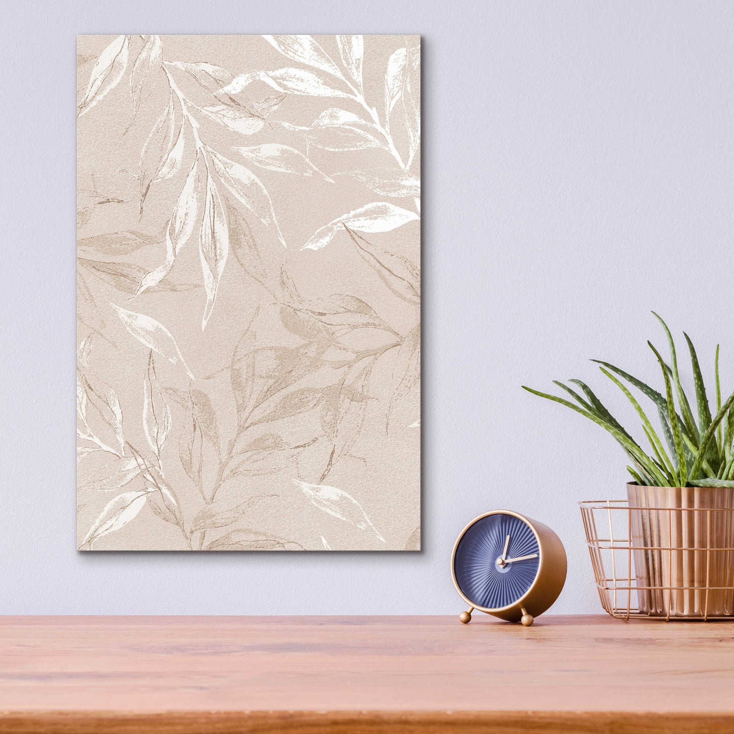 Epic Art 'White Leaves 2' by Design Fabrikken, Acrylic Glass Wall Art,12x16