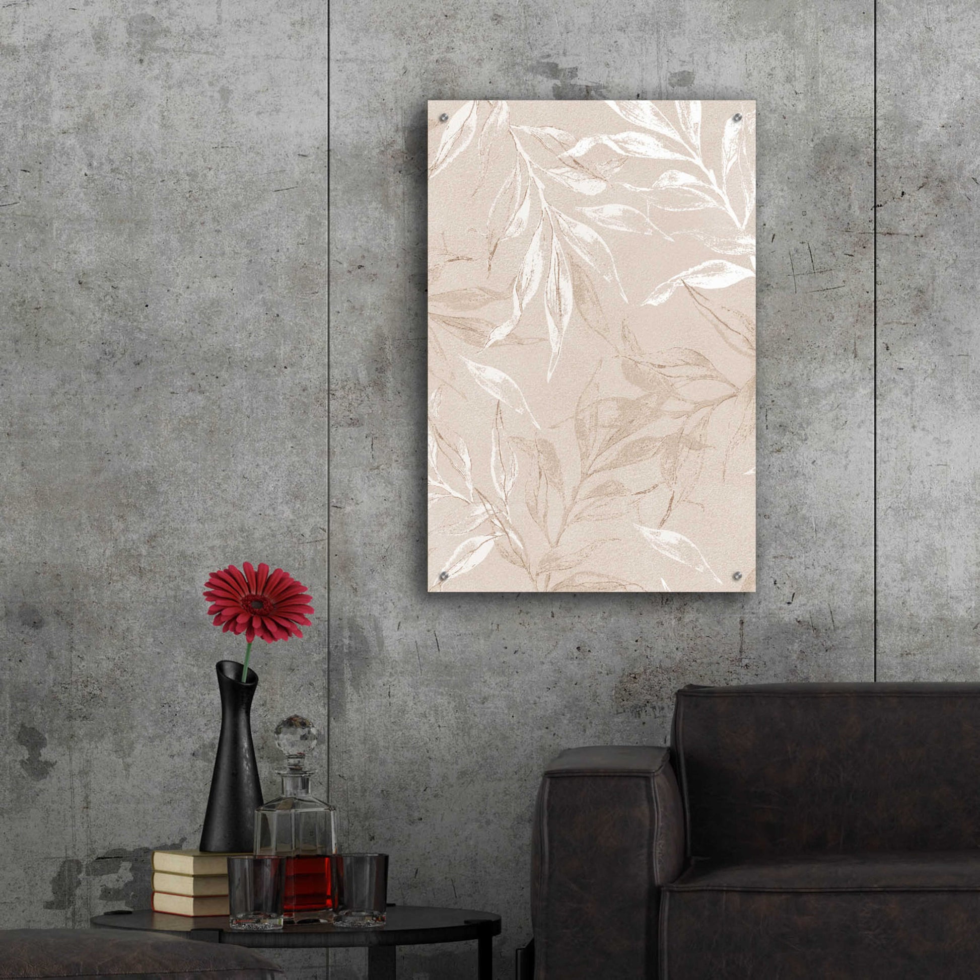 Epic Art 'White Leaves 2' by Design Fabrikken, Acrylic Glass Wall Art,24x36